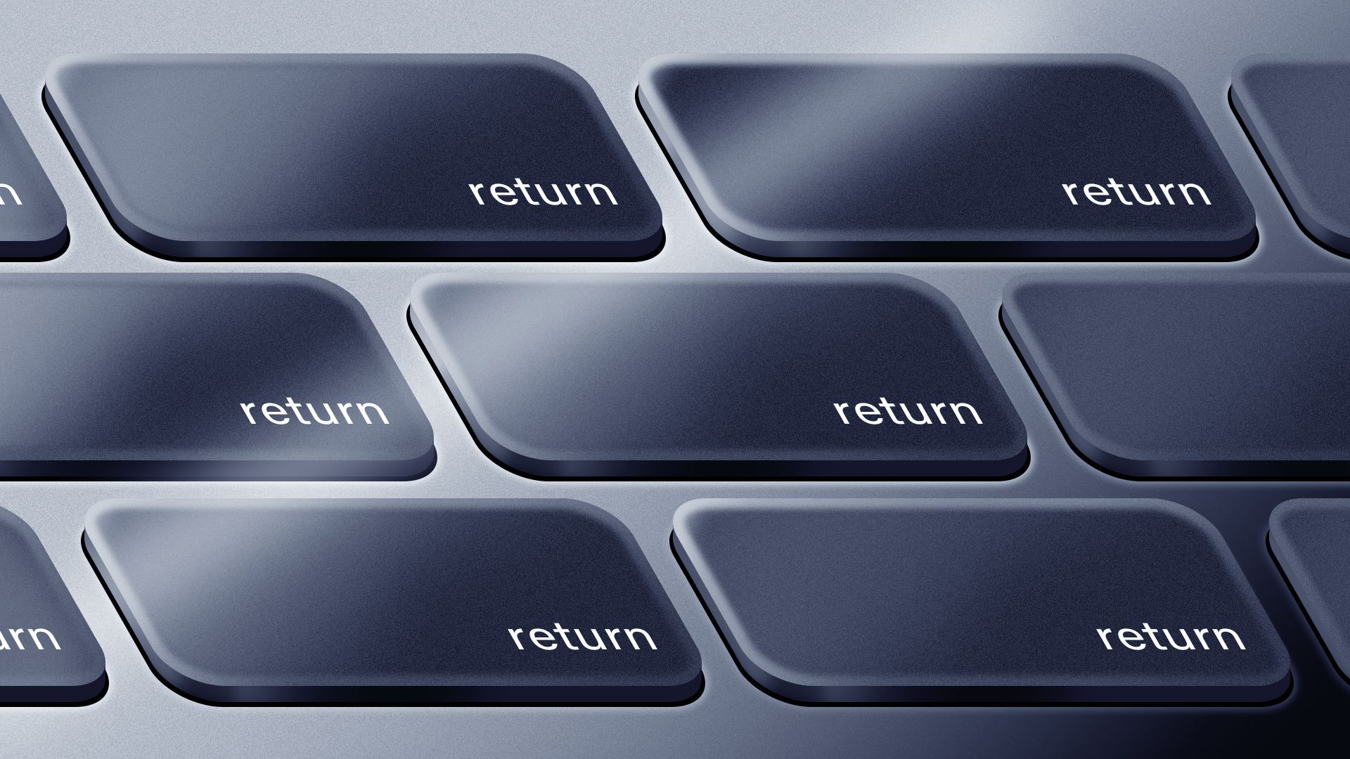 Illustration of a keyboard made up only of "return" keys