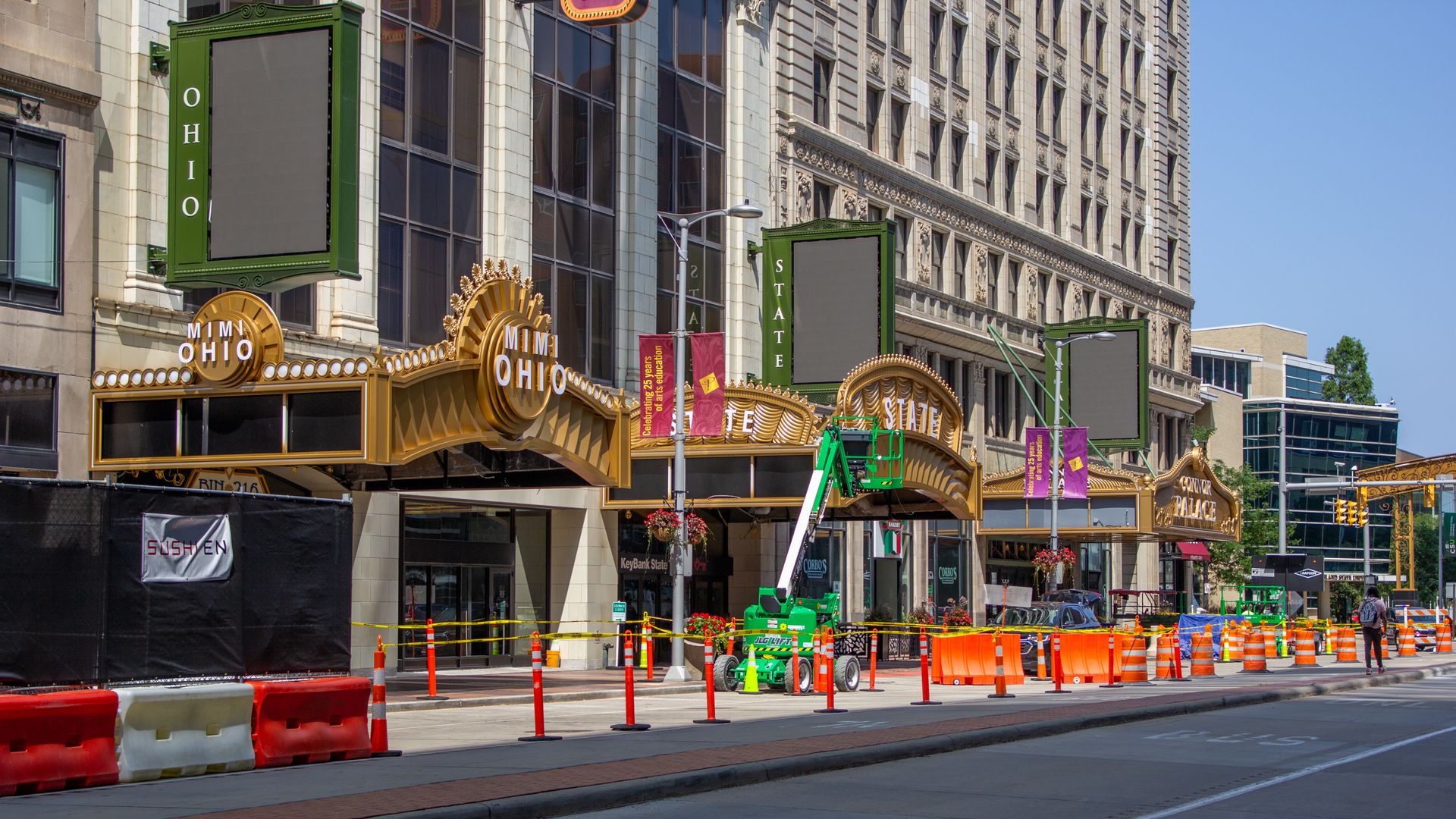 The new marquees along Playhouse Square in Cleveland. 