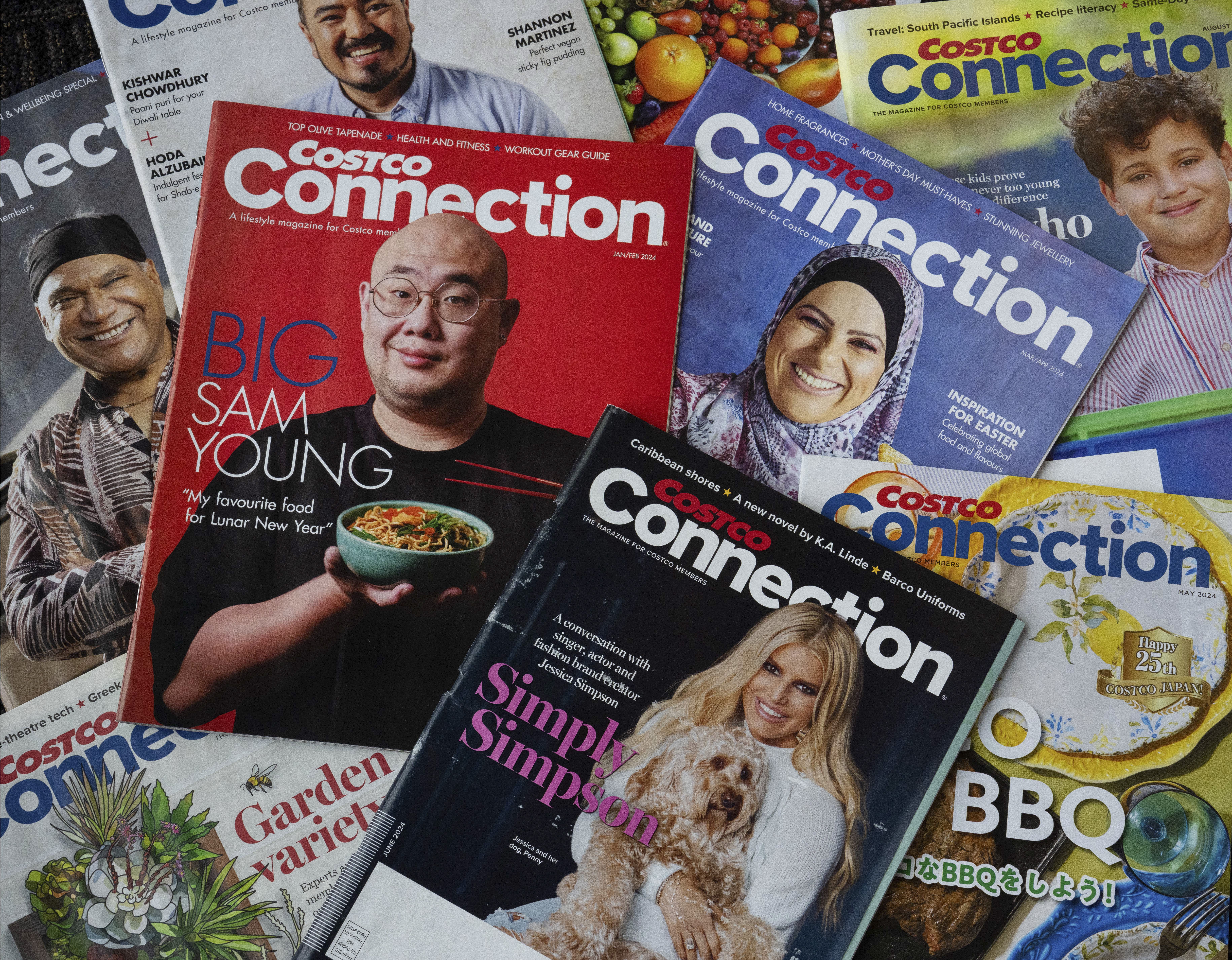 Copies of the Costco Connection magazine in Issaquah, Wash.