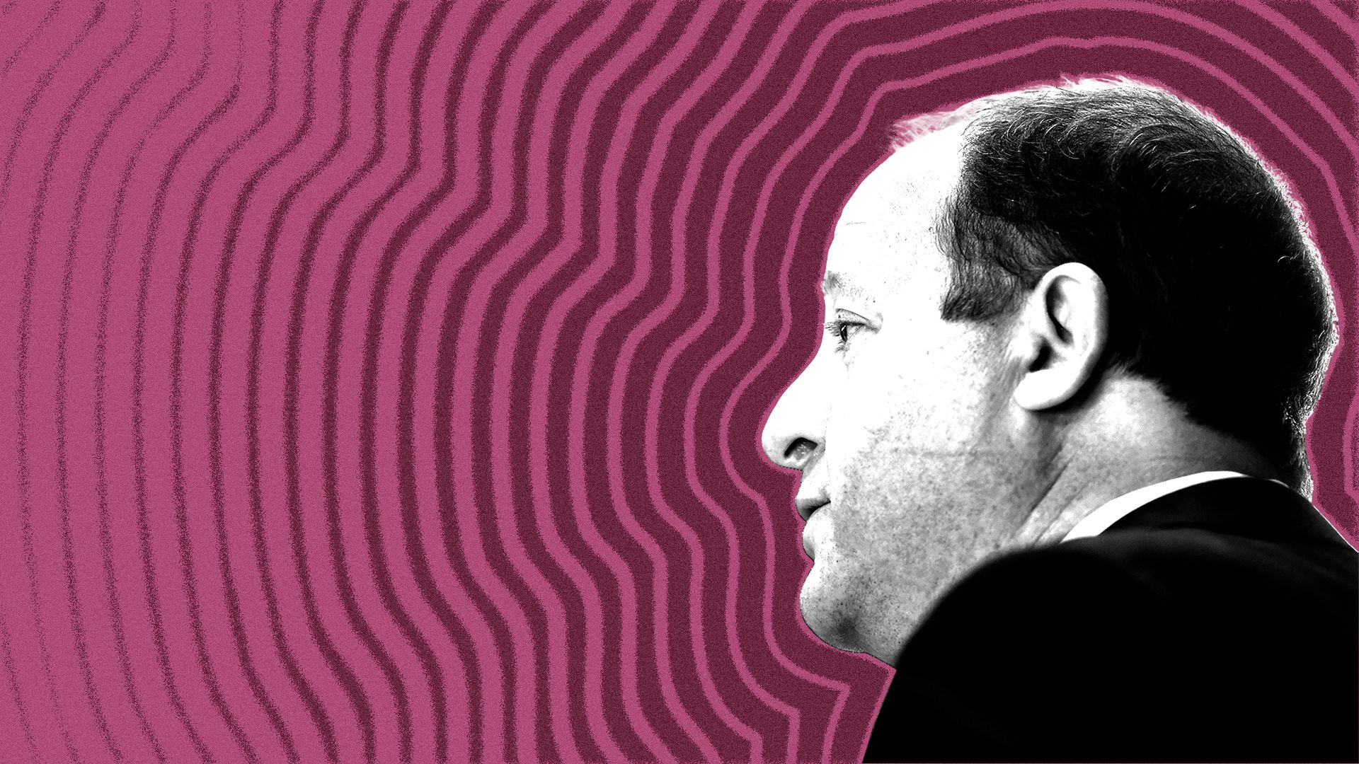 Photo illustration of Colorado Gov. Jared Polis with lines radiating from him.