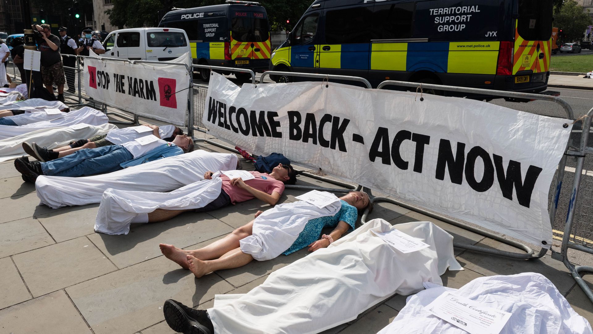Protesters at climate protest