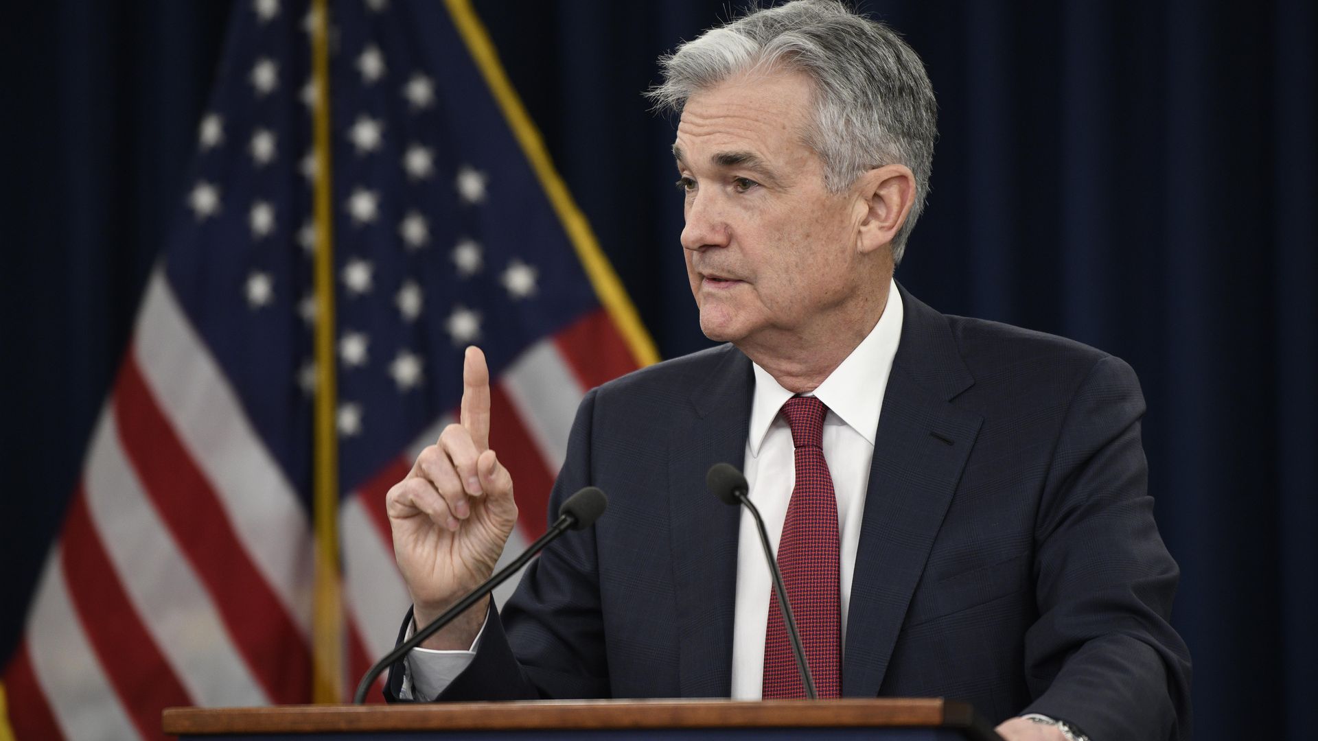 Jerome Powell speaks during a press conference on Dec. 19, 2018.