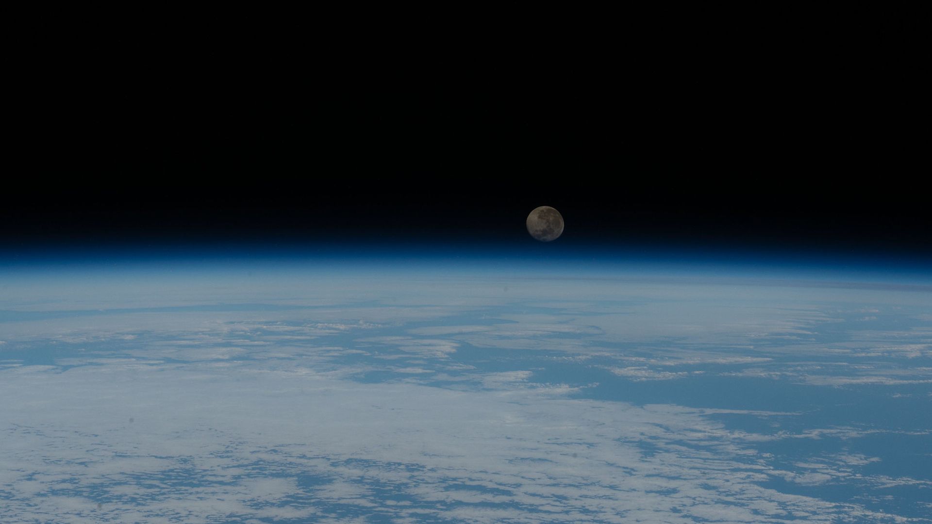 The Moon above the limb of the Earth as seen from the International Space Station