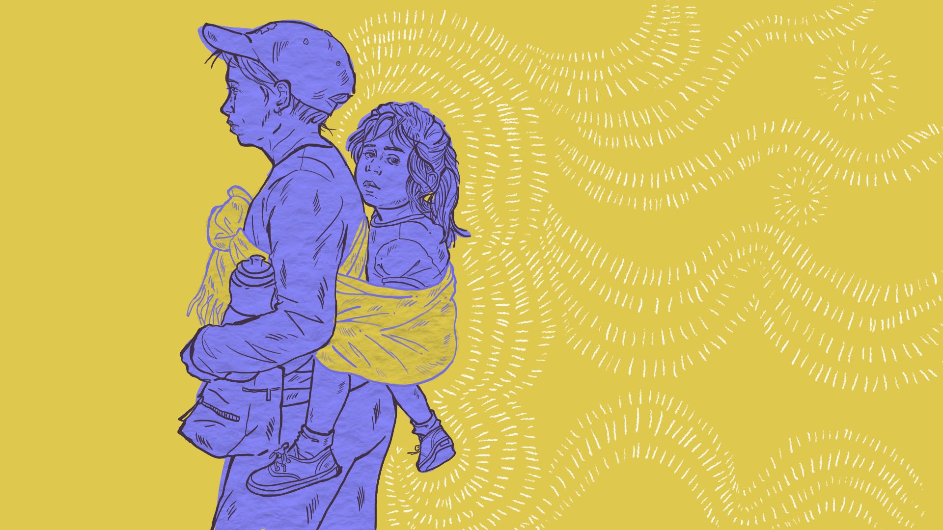 Illustration of refugees