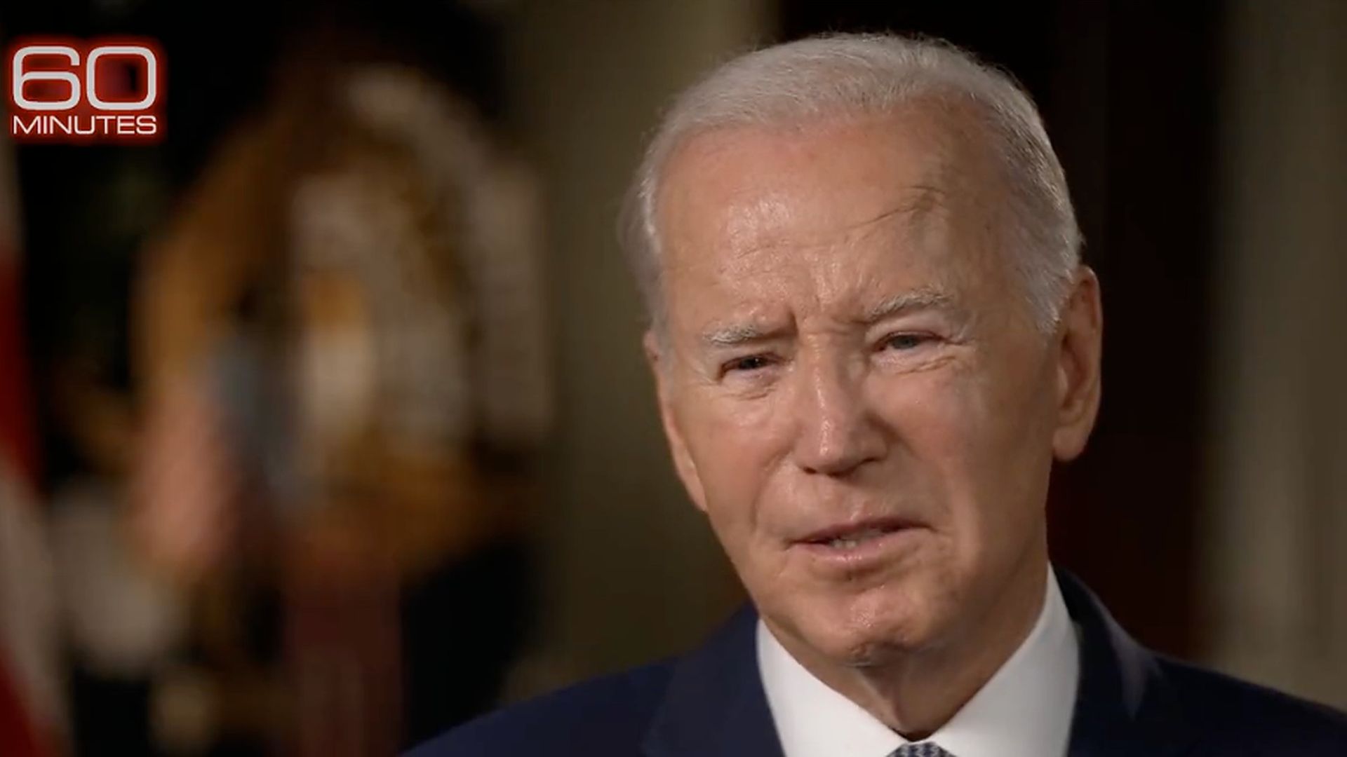 President Biden speaking on CBS News' "60 Minutes" in his interview, broadcast Sunday. 