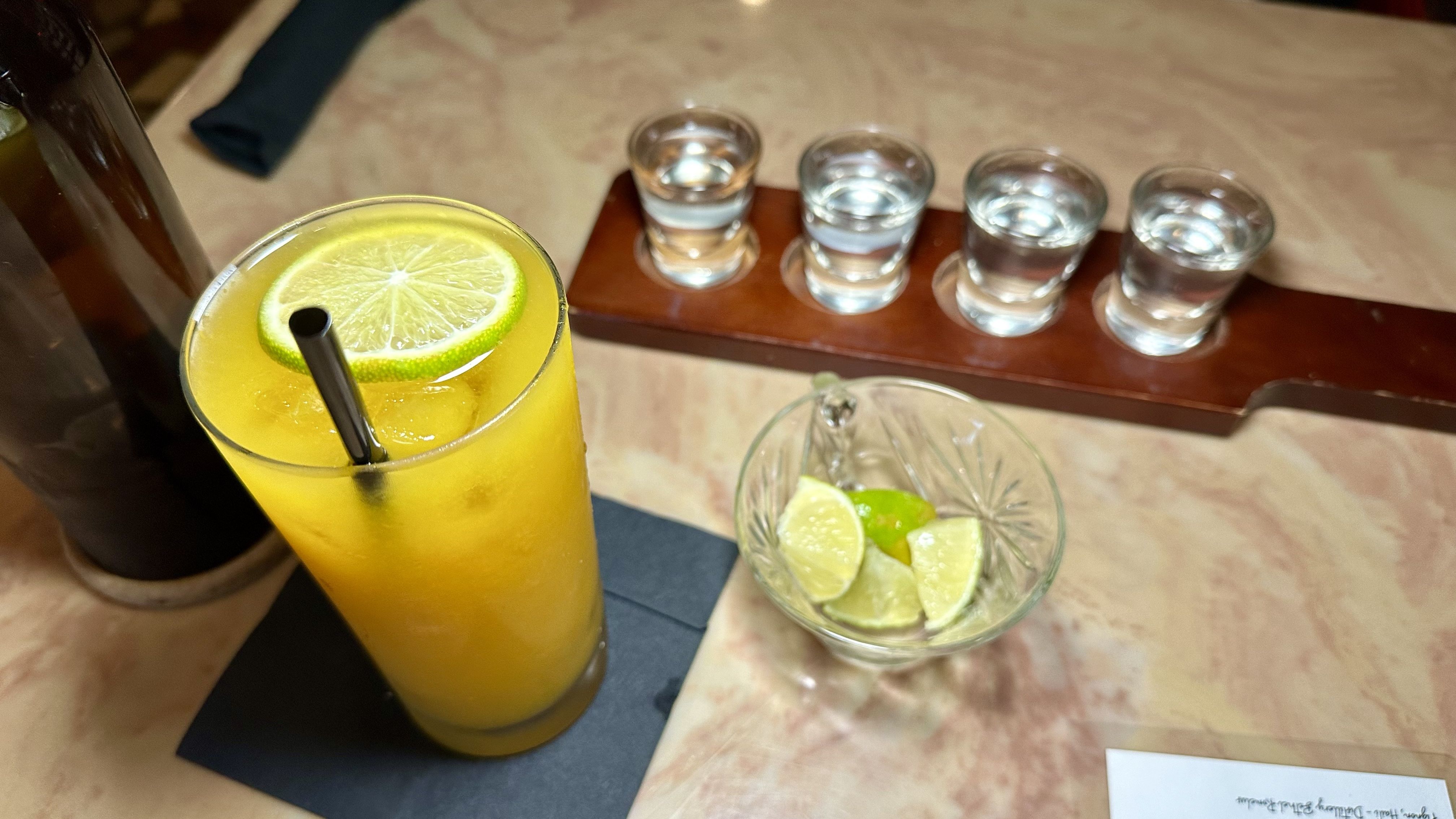 Image shows a juice and clairin flight.