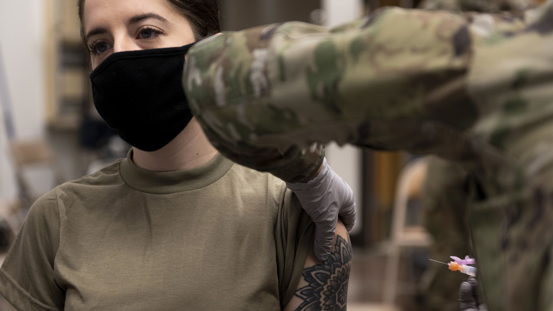 U.S. Air Force member receives a dose of the Moderna COVID-19 vaccine. Photo: U.S. Forces Korea via Getty Images