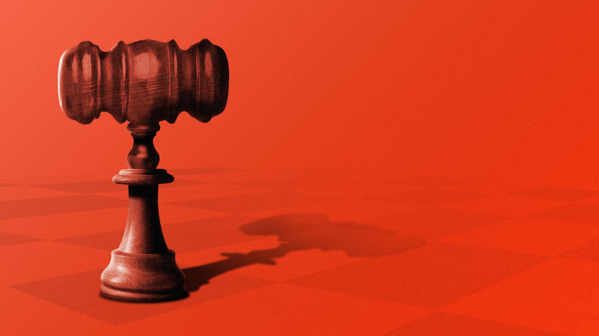 Illustration of a chess piece with a gavel top