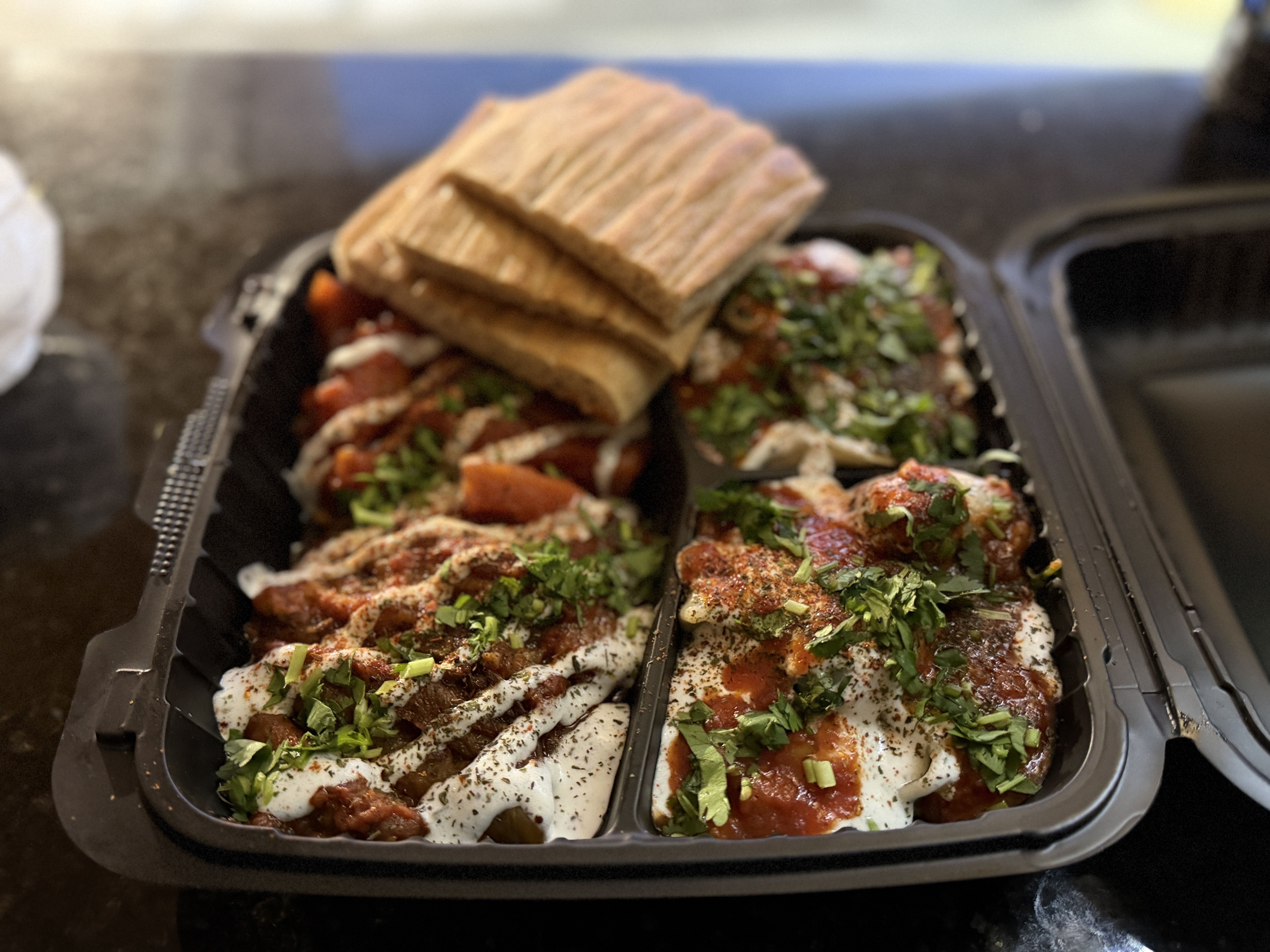 dips and bread in a box 