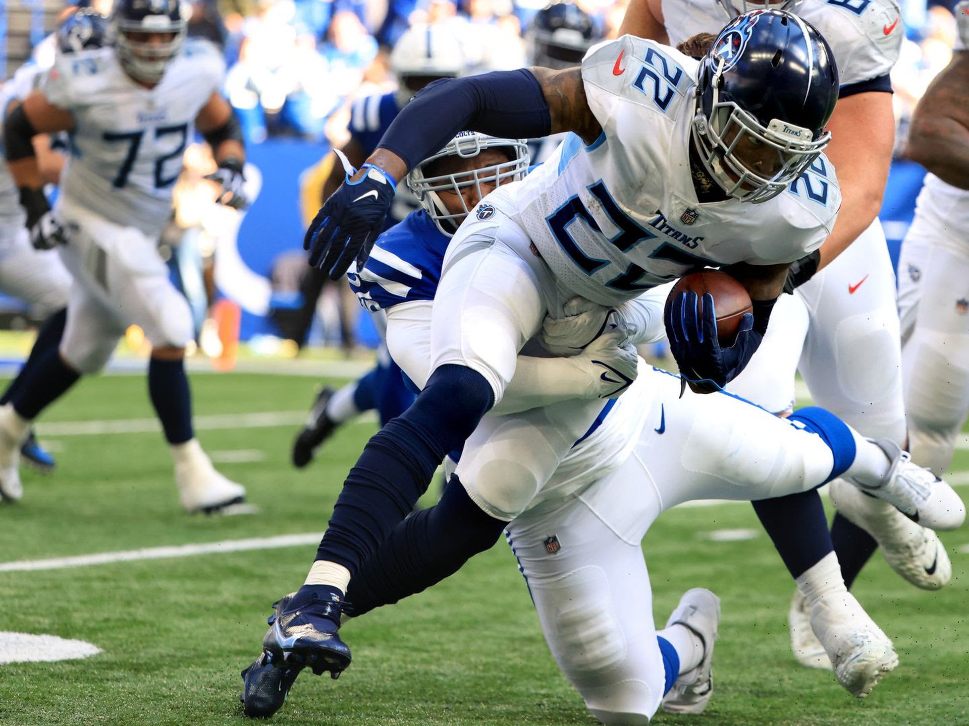 Jonathan Taylor of the Indianapolis Colts and Derrick Henry of the News  Photo - Getty Images