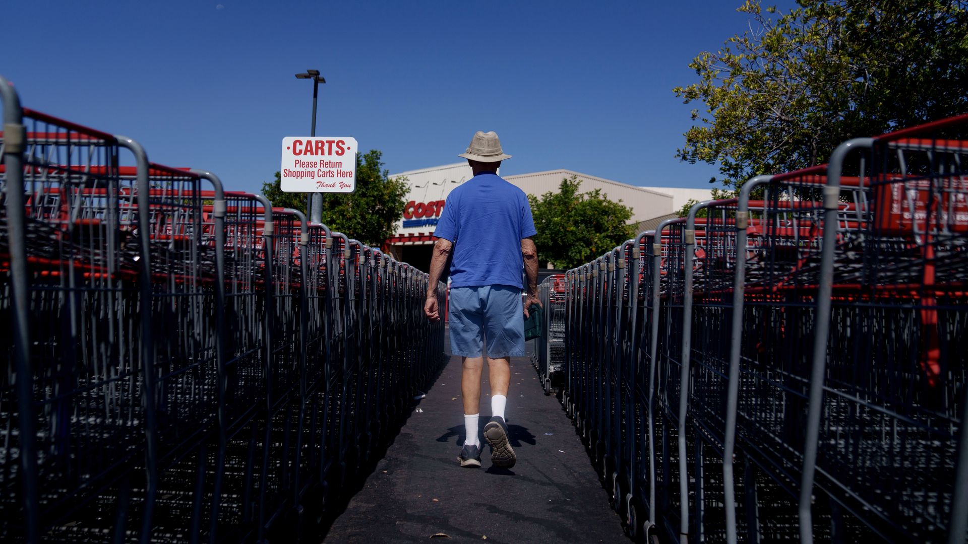 shopper in parking lot