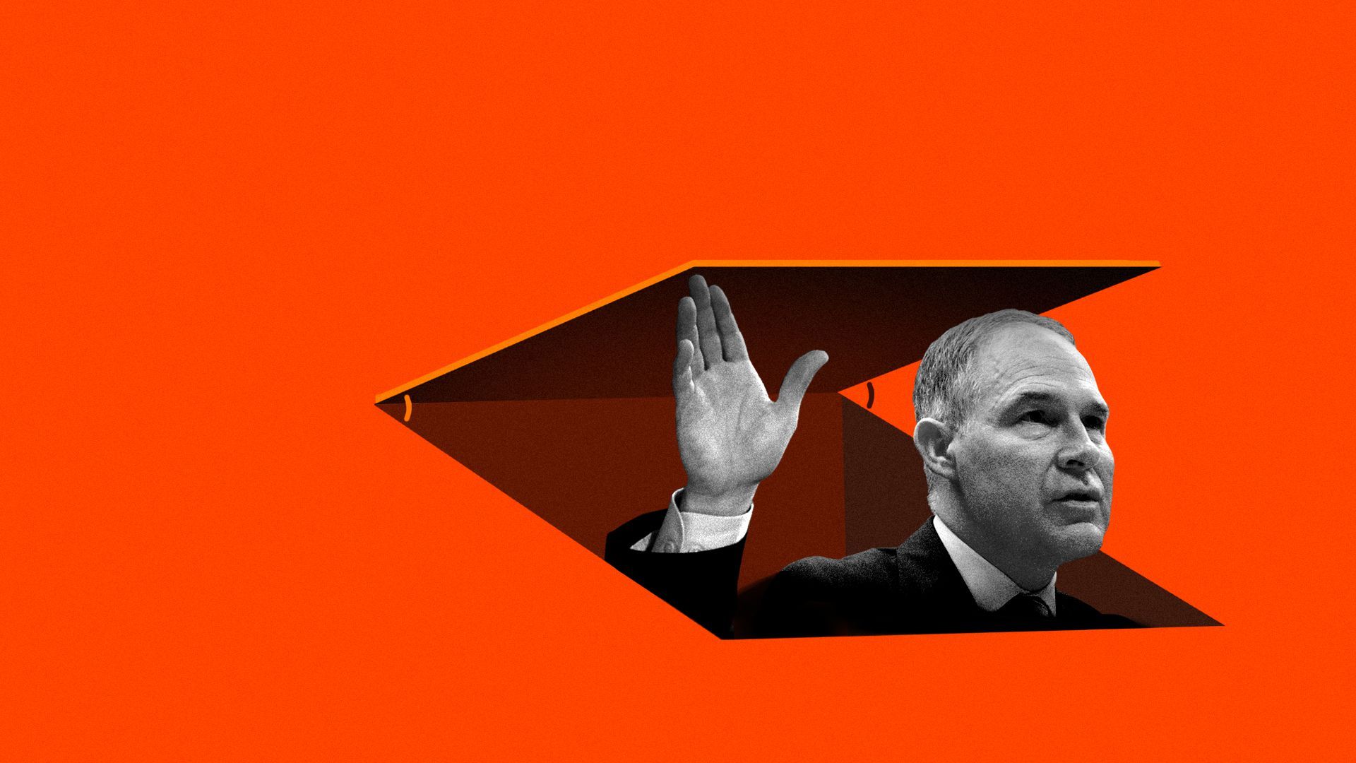 Illustration for story on Scott Pruitt leaving EPA