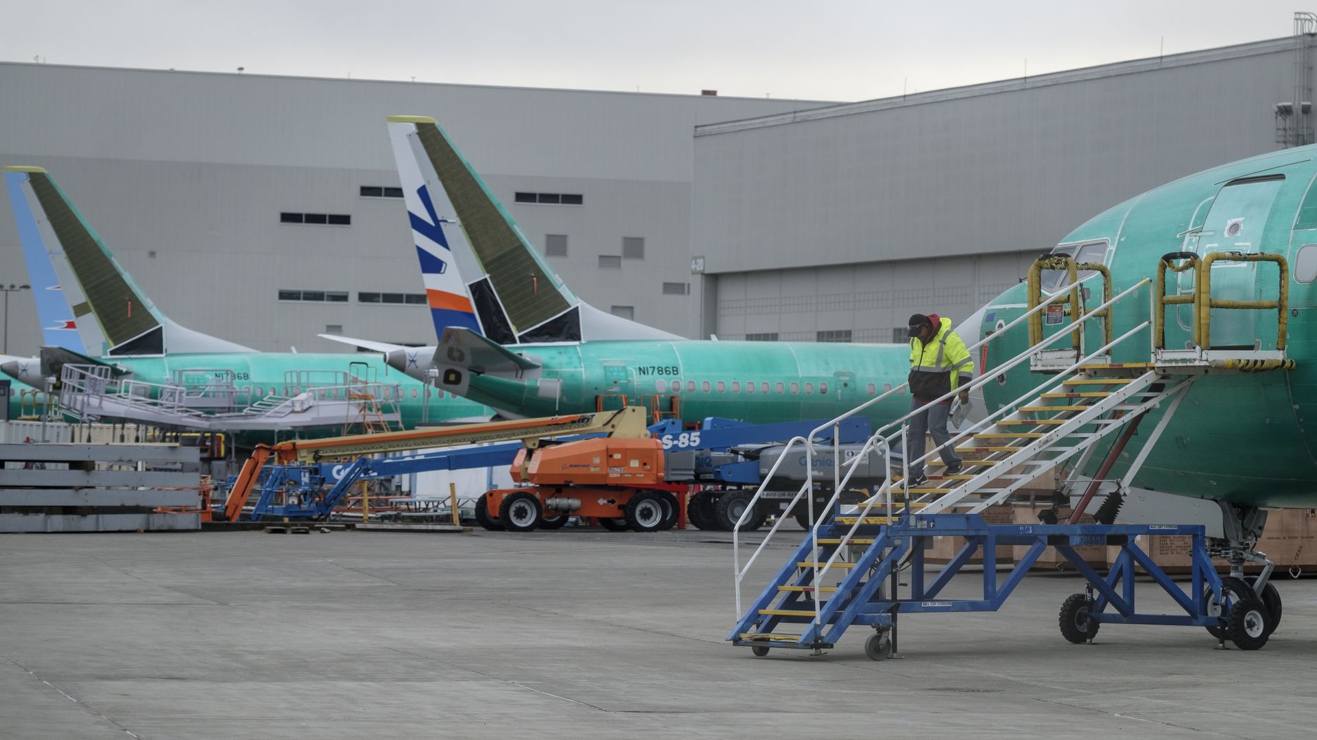 Grounded Boeing 737 MAX planes