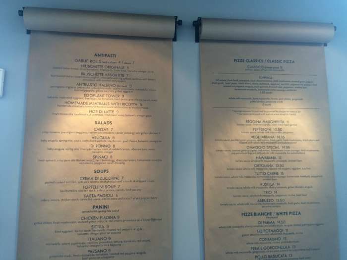 Pizzeria Omaggio menu