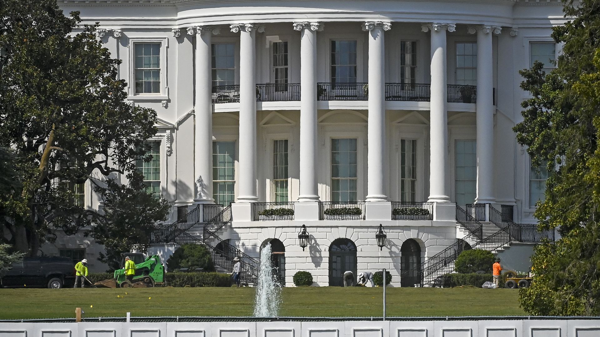 WASHINGTON, DC - September 08: A view of the south lawn of the White House in the wake of the RNC celebration held there, in Washington, DC on September 08.