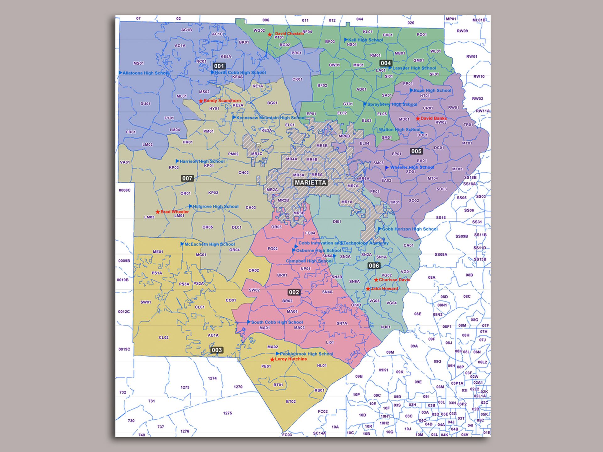 Cobb County Zip Code Map New Maps Put Cobb School Board Members In Same District - Axios Atlanta