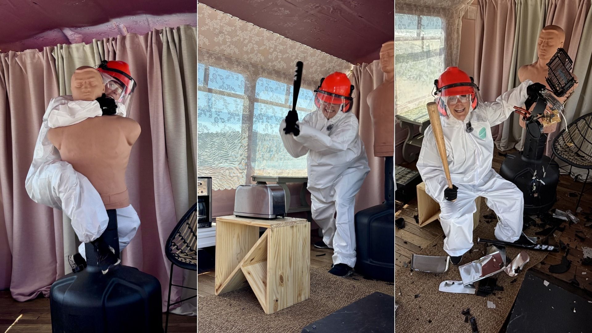 Claire Reilly's progression into destruction. Photo: Nadia Lopez/Axios