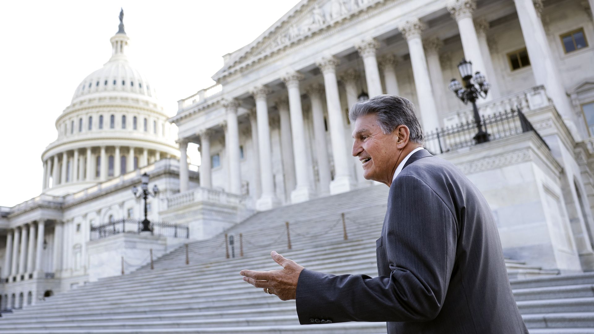 Sen. Joe Manchin is seen outside the Capitol on Monday.