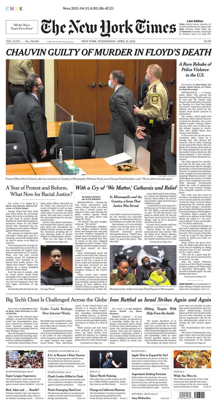 Picture of the New York Times front page