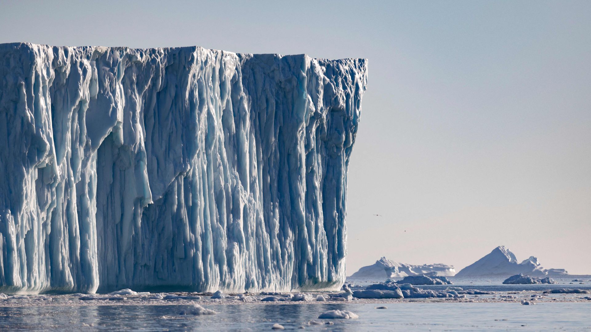 A giant iceberg floats in Disko Bay, Greenland in 2022.