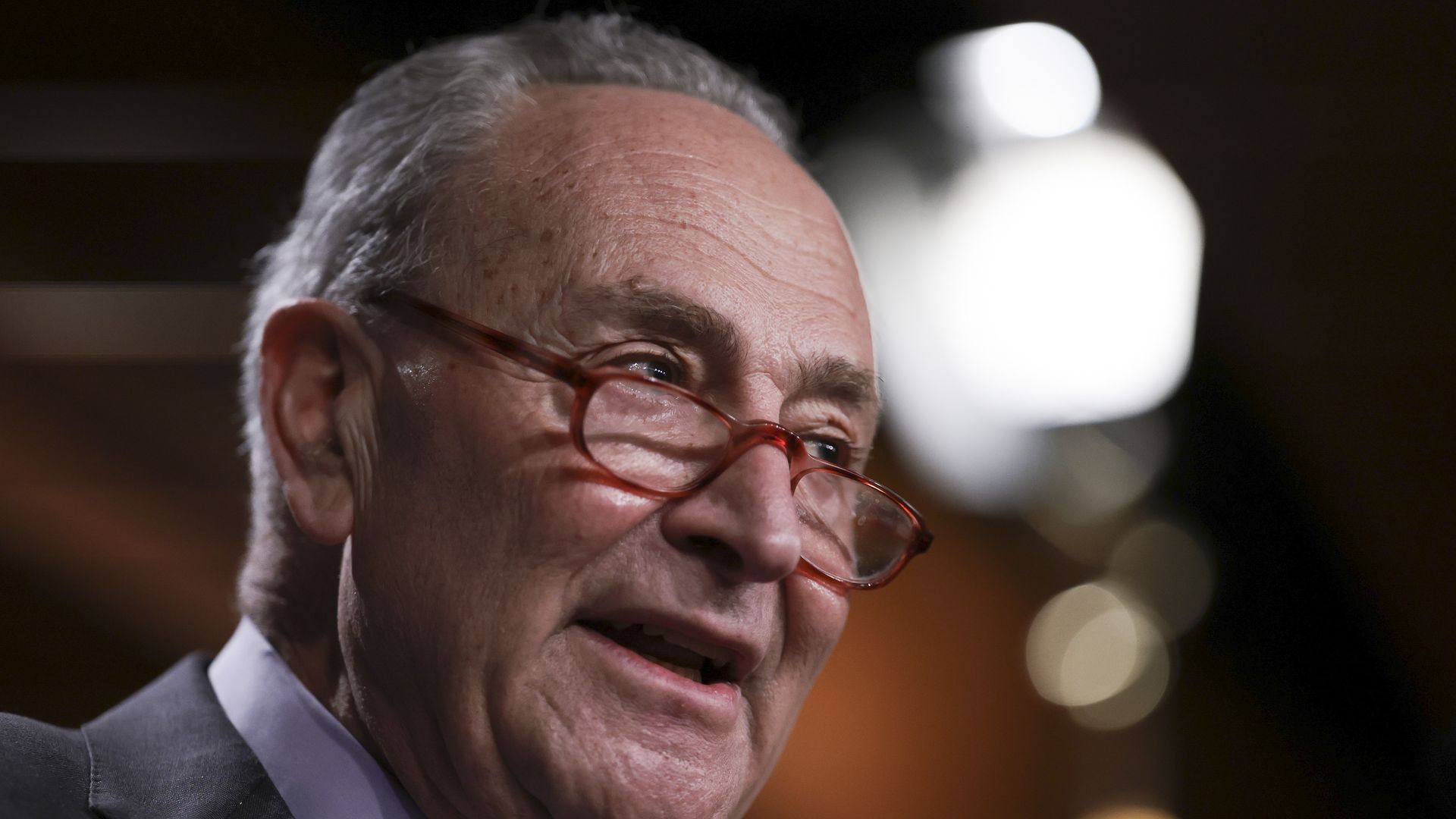 Senate Majority Leader Chuck Schumer (D-NY) speaks during a press conference at the U.S. Capitol on March 09, 2023