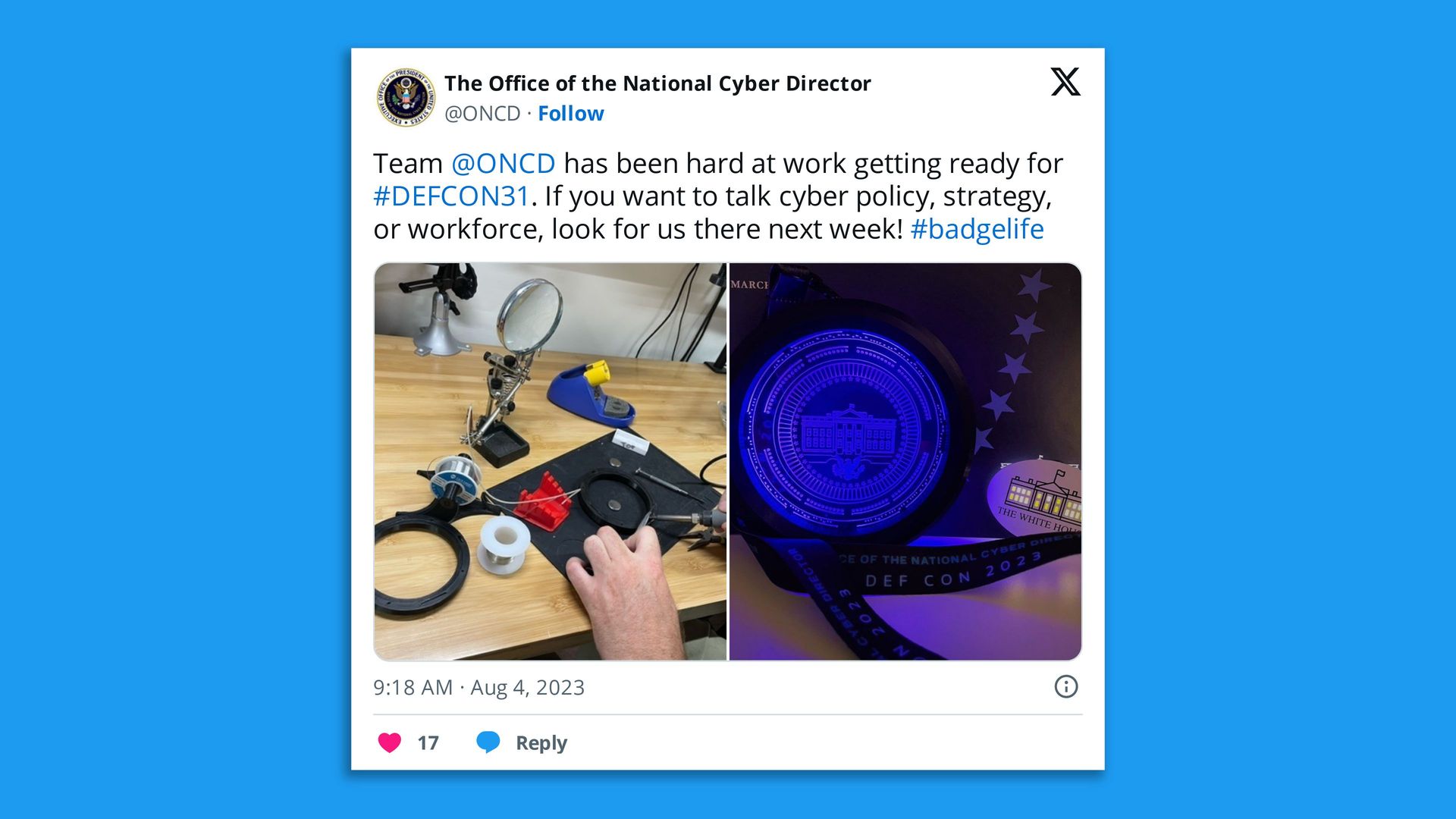 Screenshot of a tweet