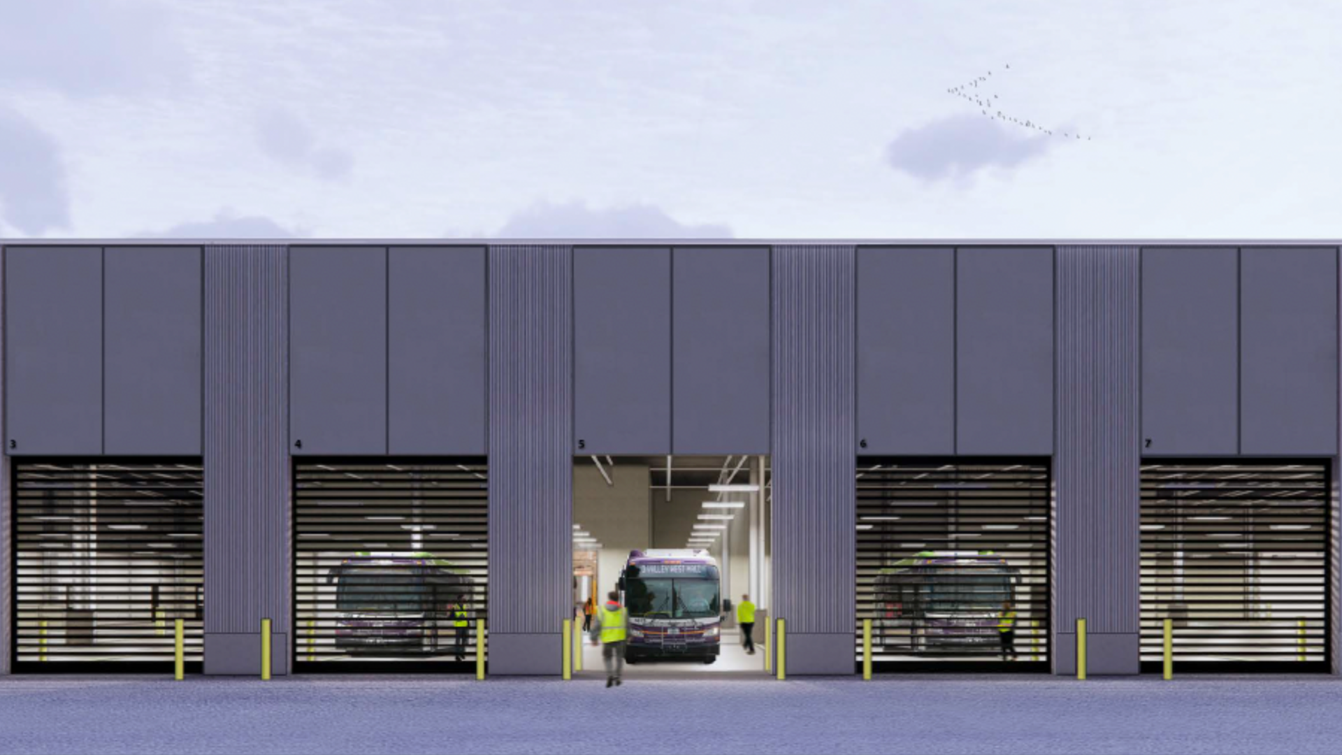 A rendering of a proposed DART maintenance facility.