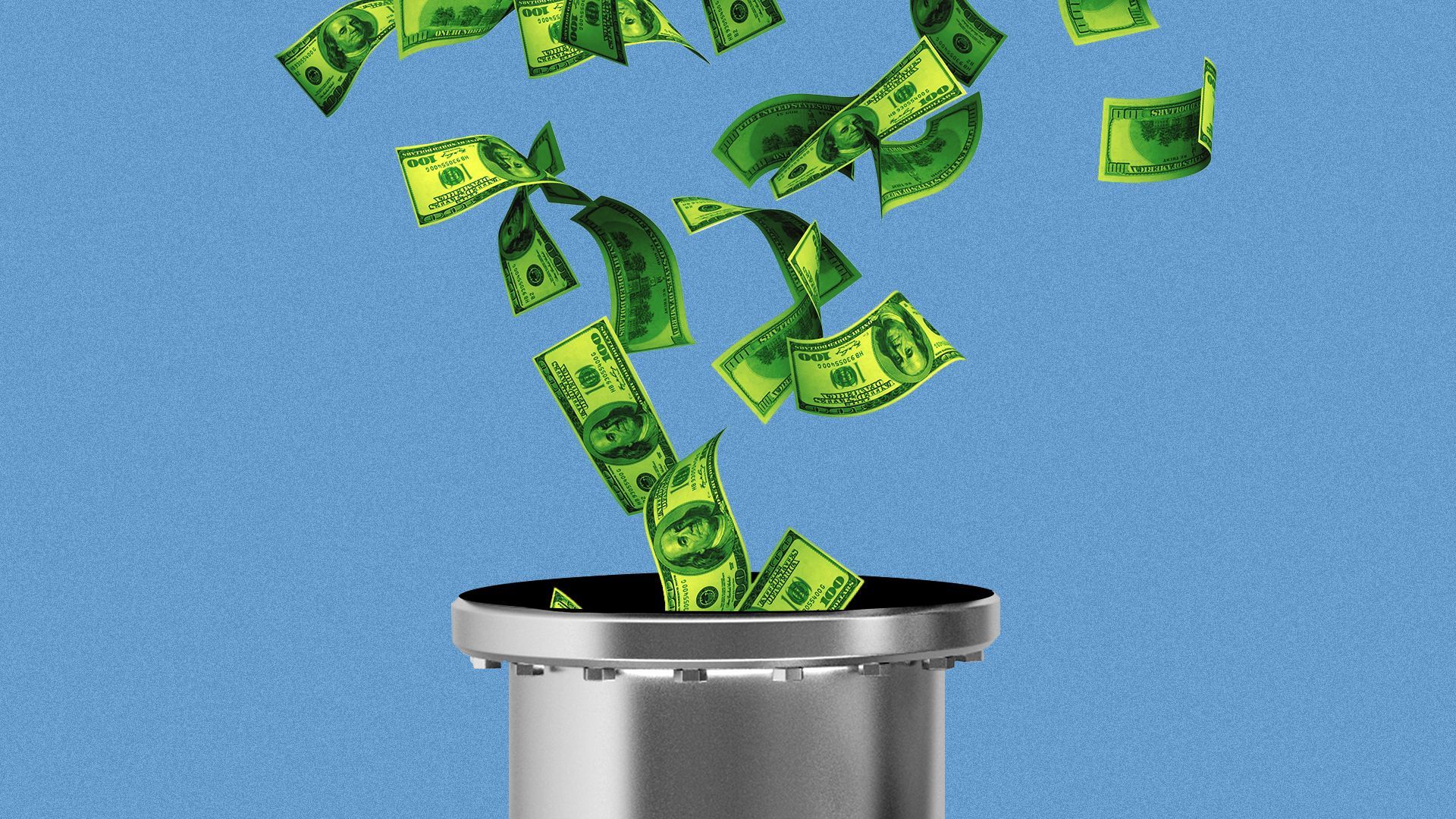 Illustration of a pipe opened up with cash spewing out