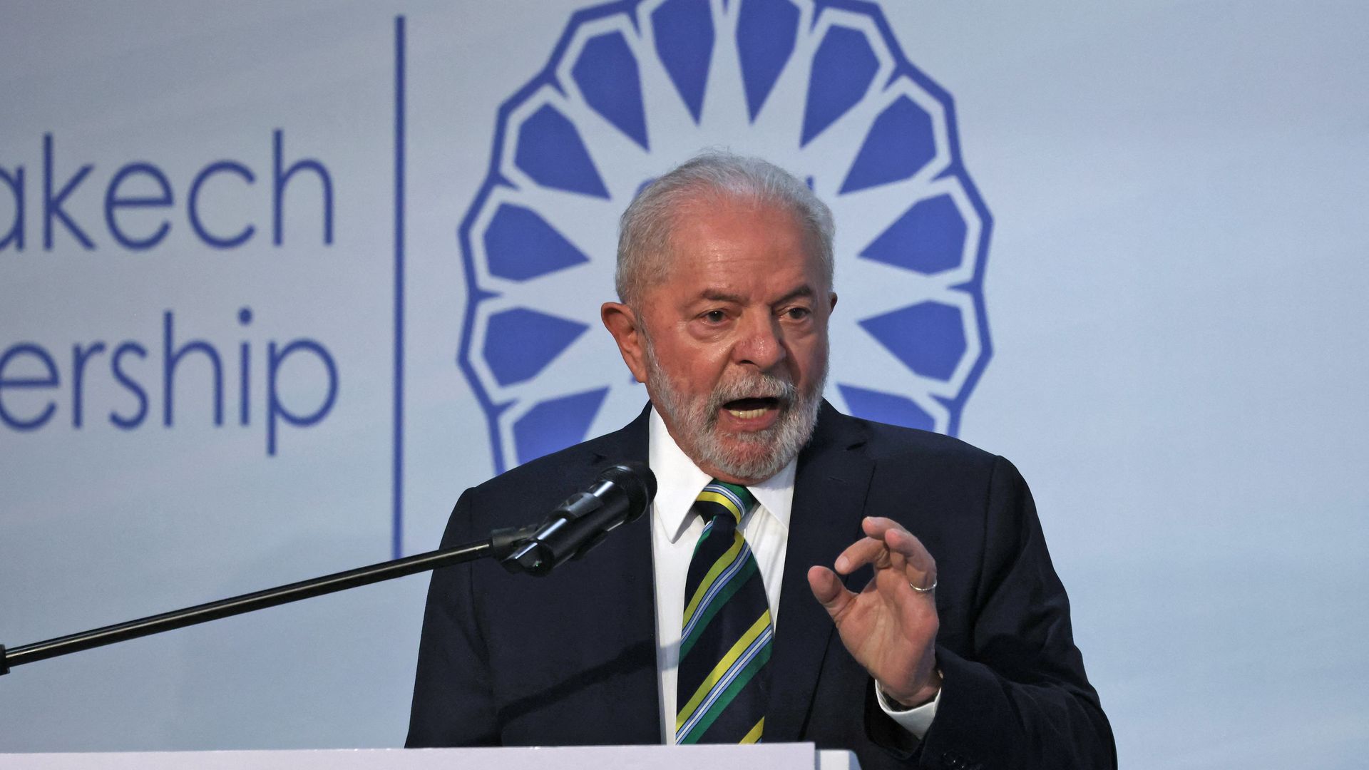 Brazil's president-elect Luiz Inacio Lula da Silva speaks at COP27.