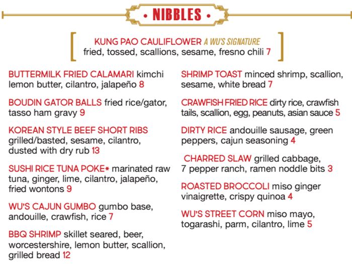 Wu’s has finalized its menu and we ate most of it for you, including ...