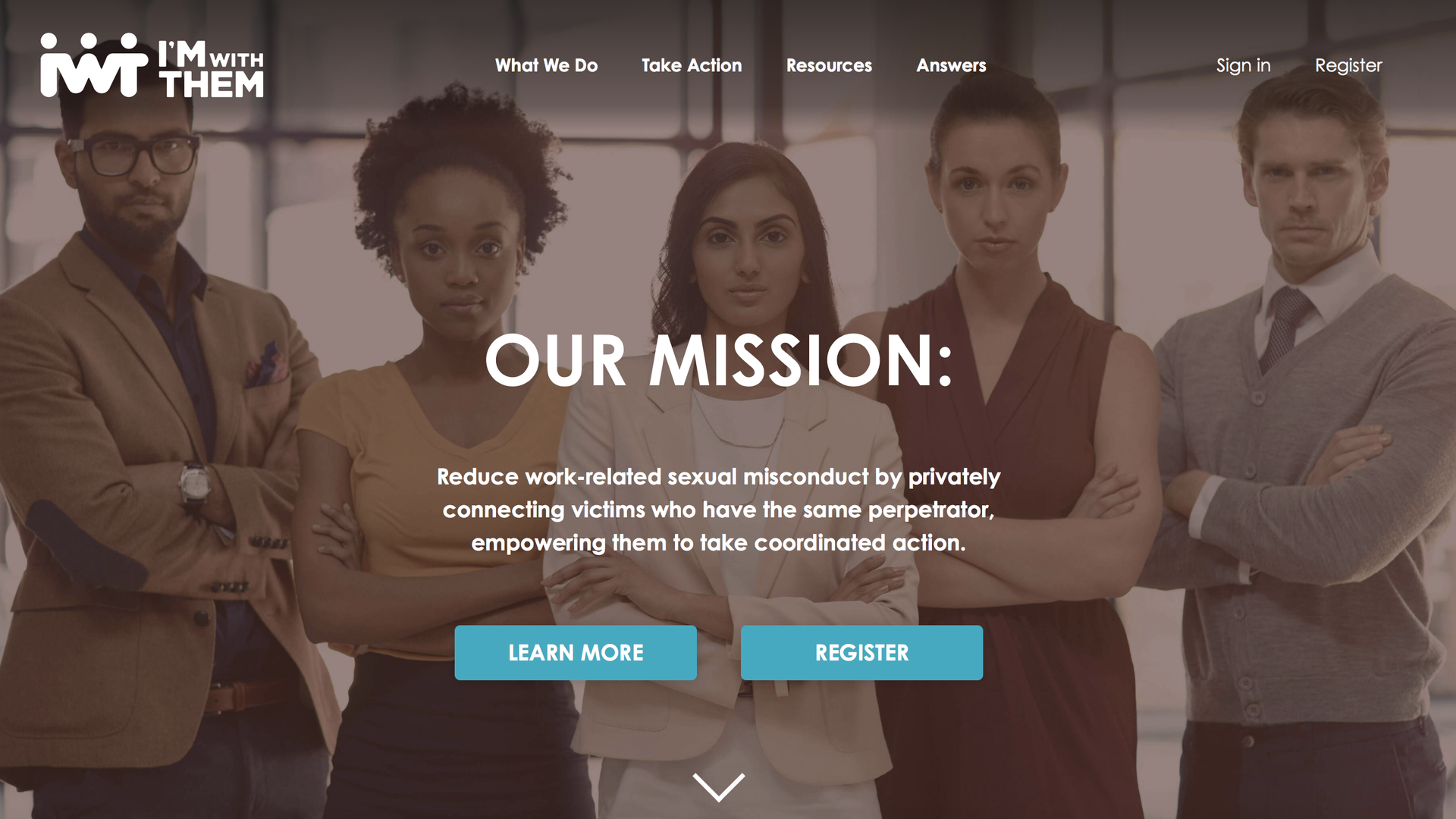 Screenshot of I'm With Them's web site