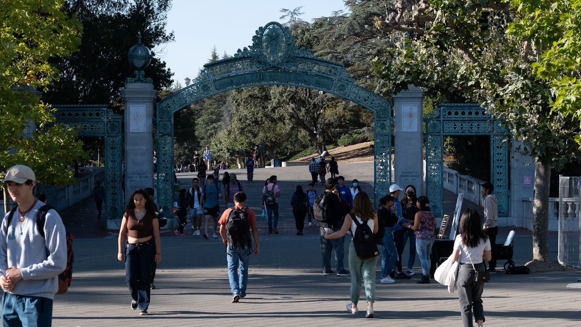 Photo of students walking around the UCBerkeley campus