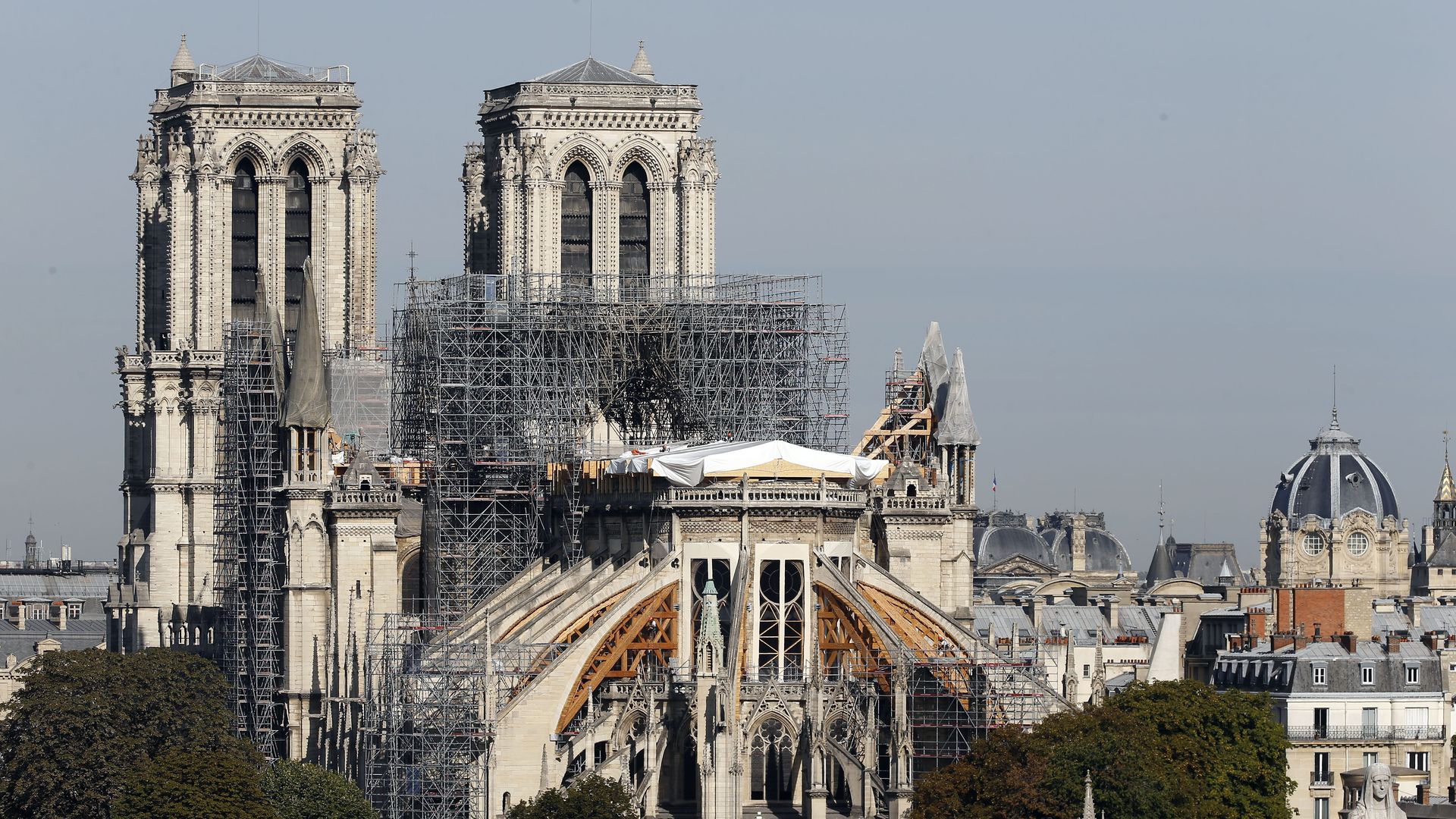 Notre Dame Cathedral during renovations