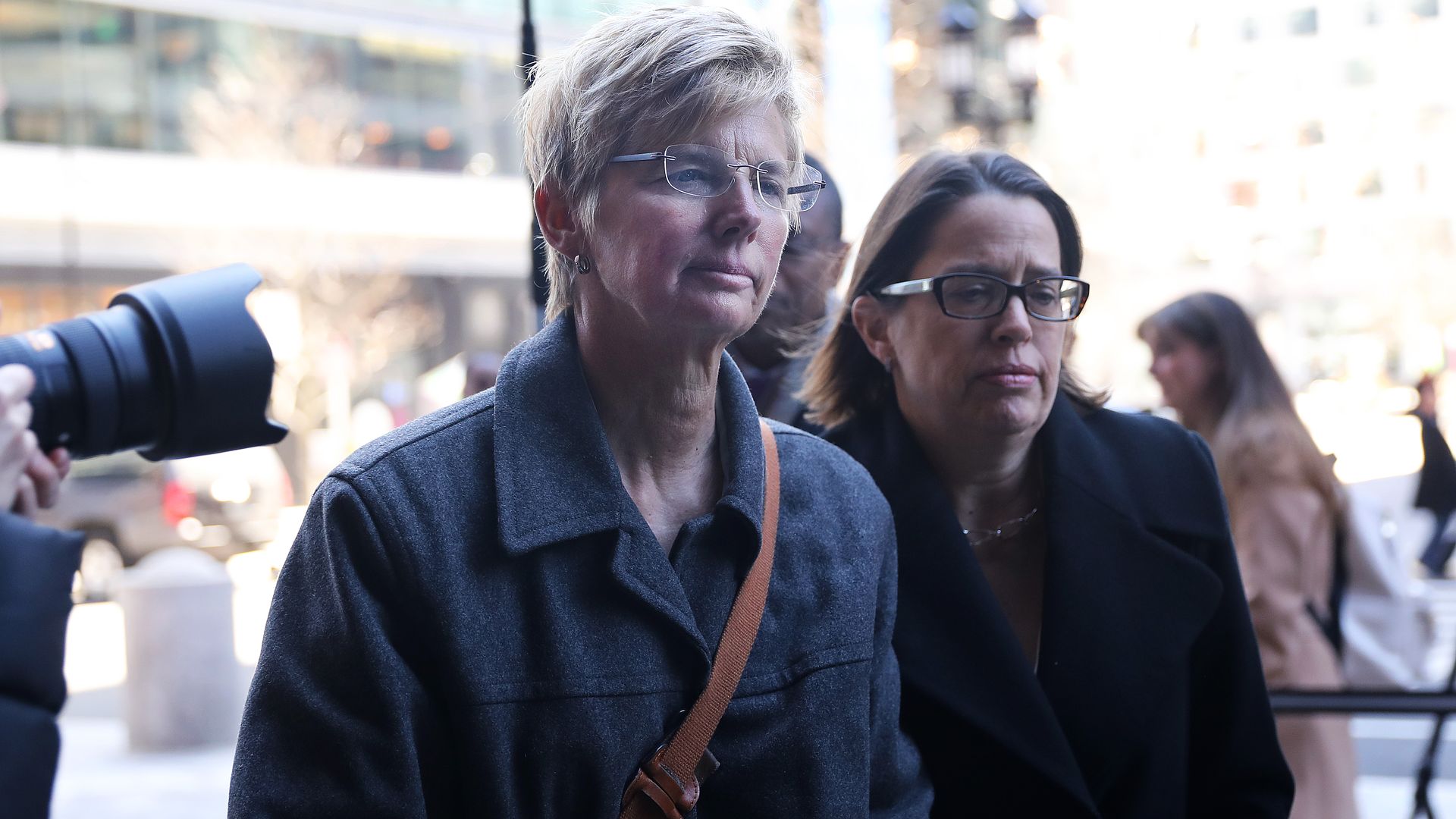 Donna Heinel, left, of California, who was senior associate athletic director at the University of Southern California