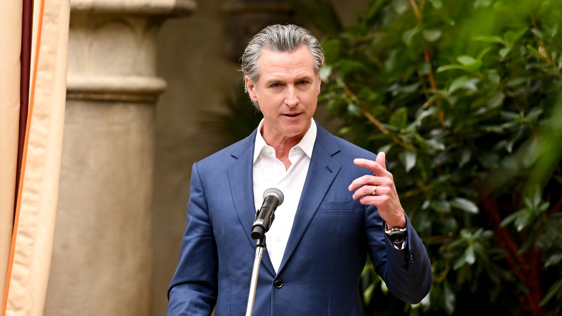 California Governor Gavin Newsom at the Vogue World: Hollywood Announcement at Chateau Marmont on March 26, 2025 in West Hollywood, California