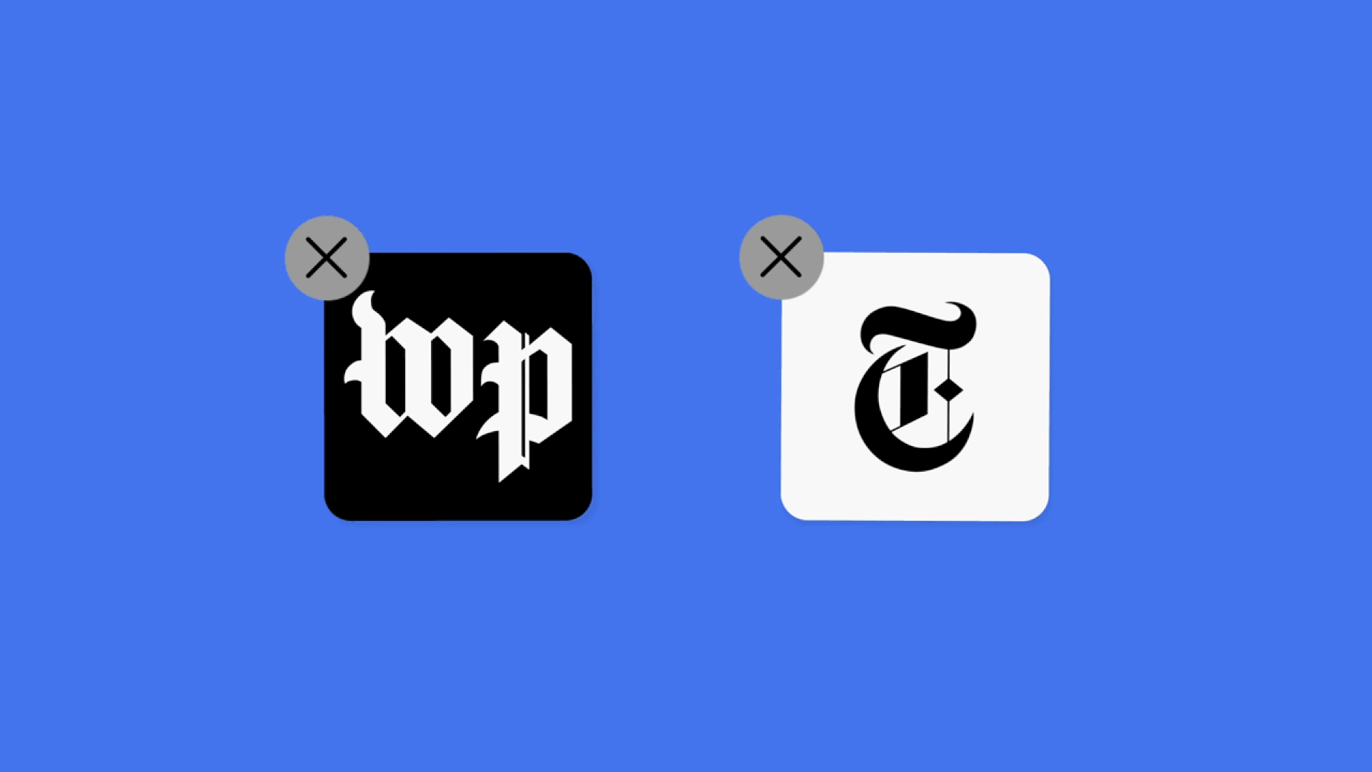 Illustration of WaPo and NYT apps
