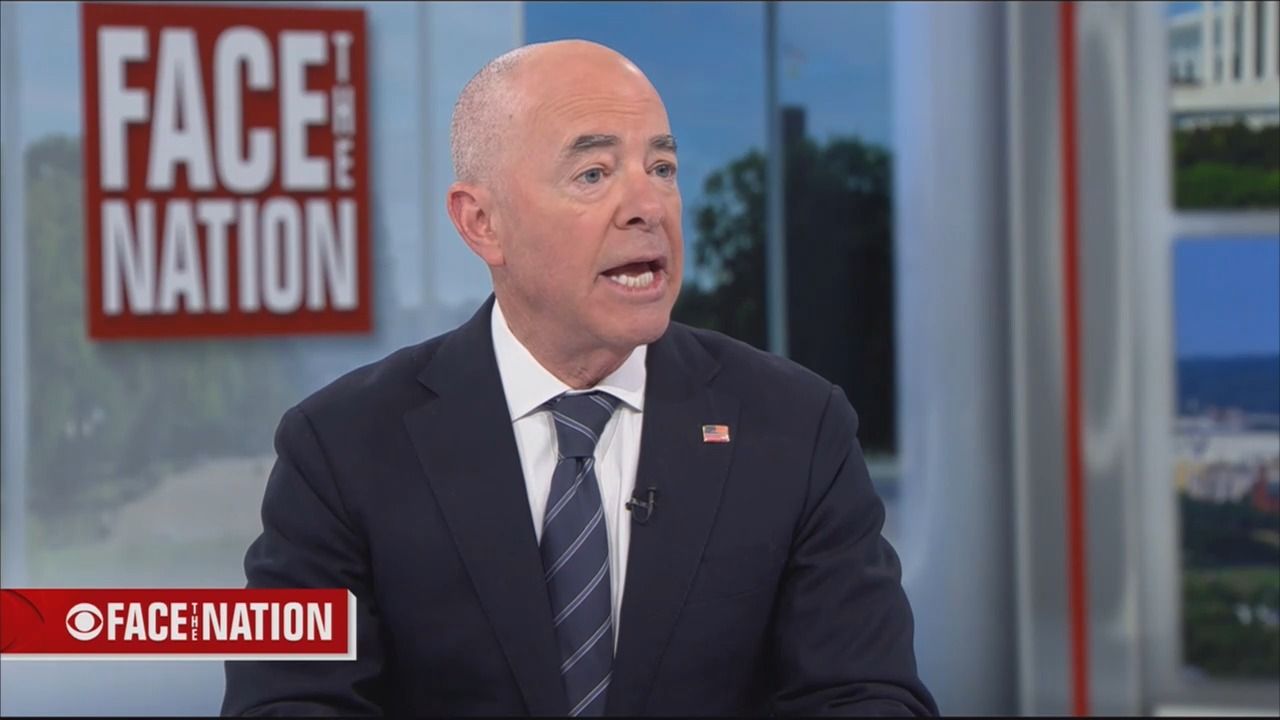 Secretary Alejandro Mayorkas discusses FEMA funding on CBS News' "Face the Nation" on Oct. 13.