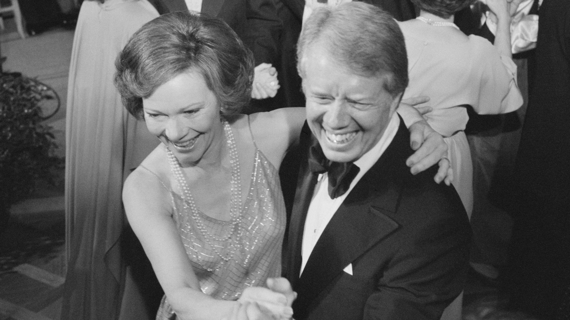 Jimmy and Rosalynn Carter dancing
