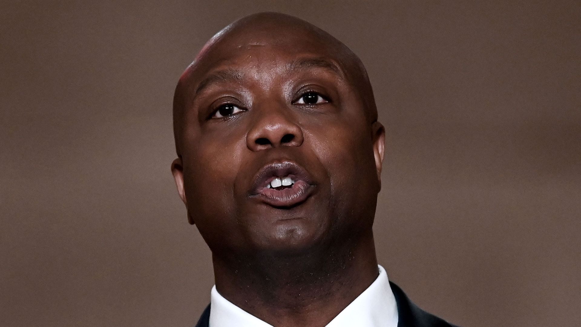 US Republican Senator for South Carolina Tim Scott speaks during the first day of the Republican convention 