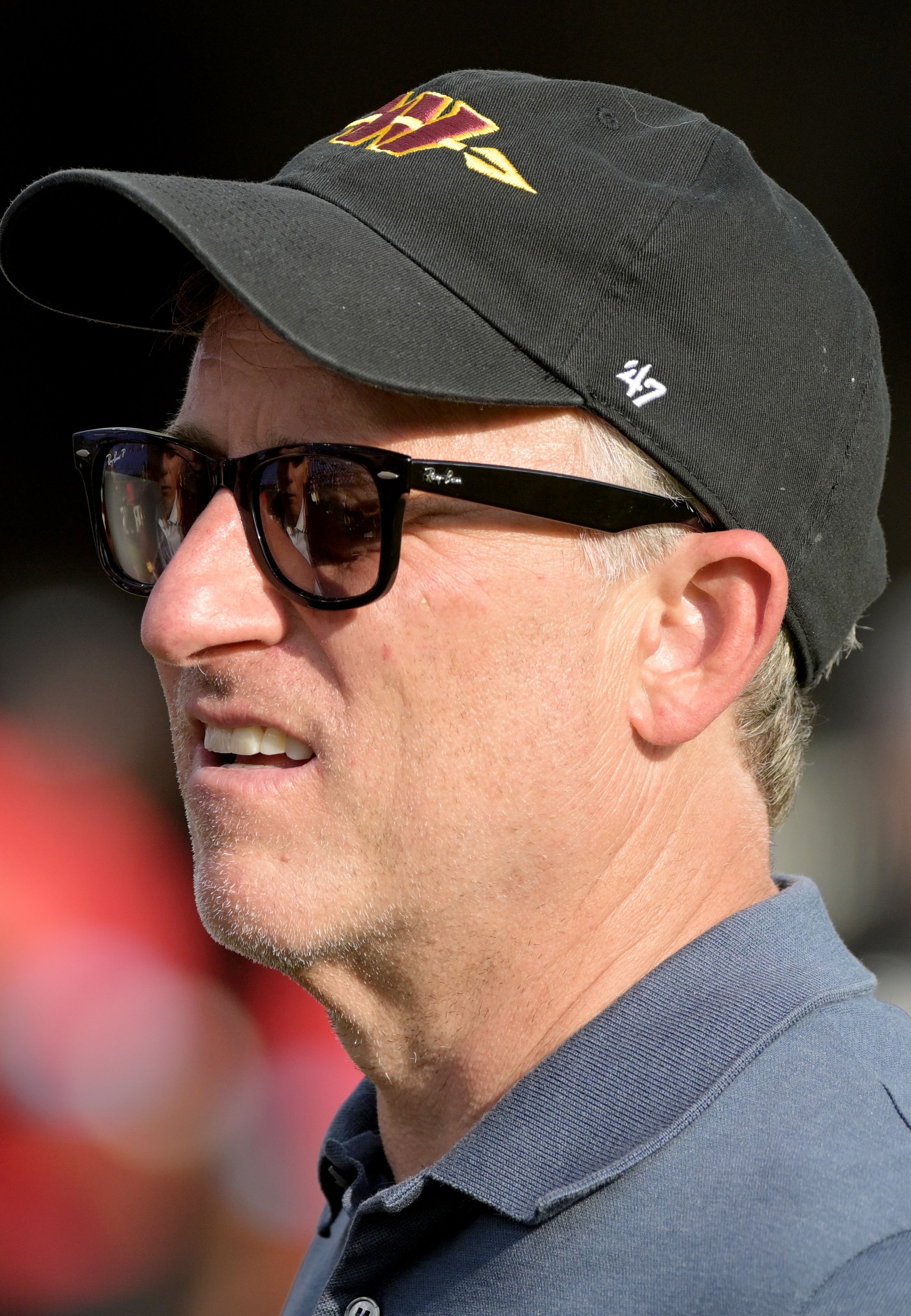 Washington Commanders majority owner Josh Harris watches his team warm up prior to the Washington Commanders preseason game against the Baltimore Ravens on Aug. 28 at the M&T Bank Stadium in Baltimore, Maryland.