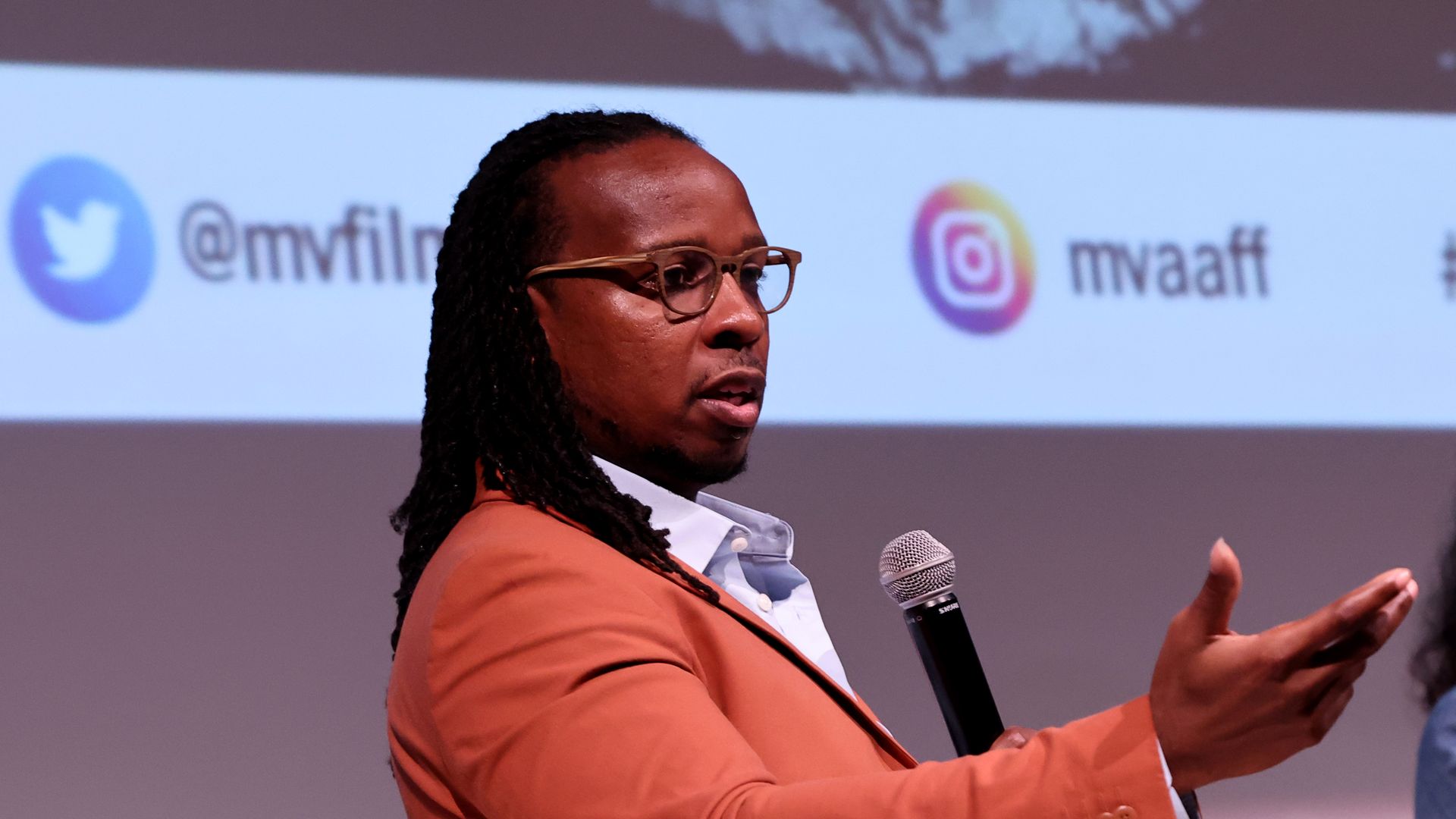 Ibram X. Kendi speaks onstage Stamped From The Beginning panel on August 04, 2023 in Martha's Vineyard, Massachusetts.