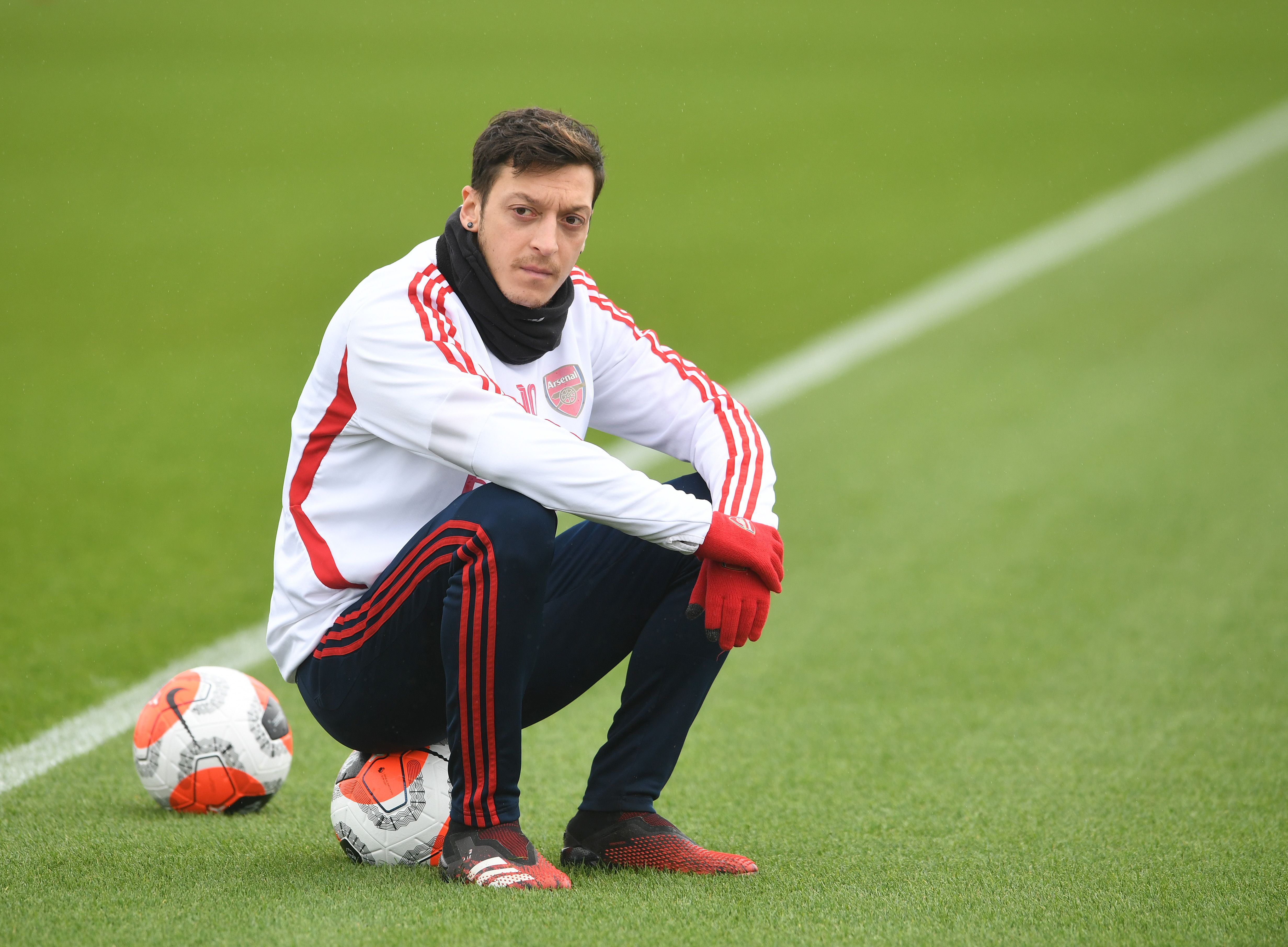 Mesut Ozil of Arsenal during Arsenal Training Session at London Colney on March 10, 2020.