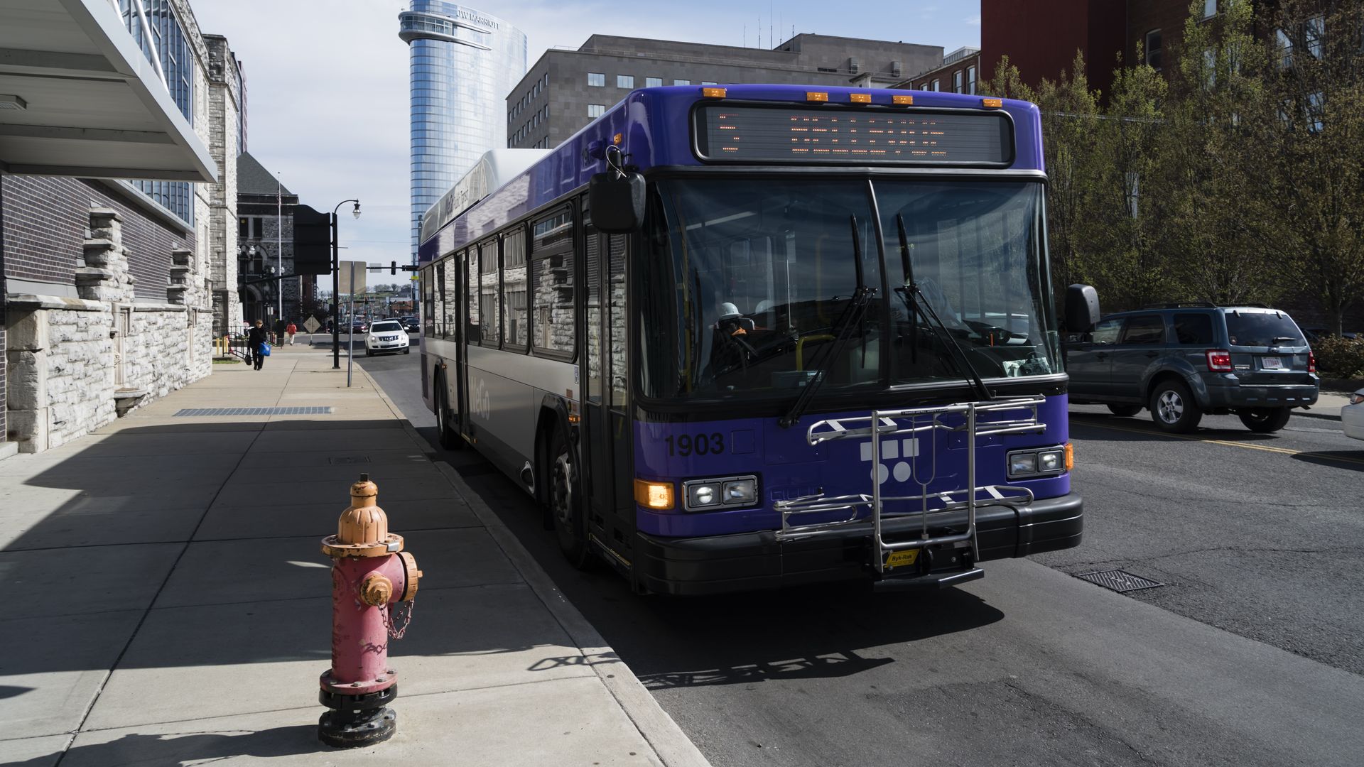 A WeGo bus downtown in 2019