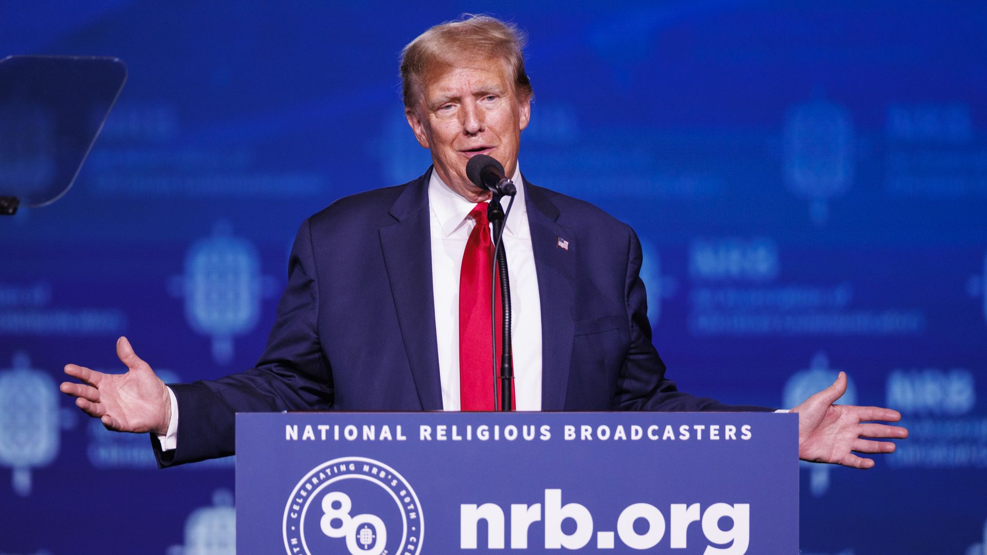 Former President Trump speaking in Nashville on Feb. 22.