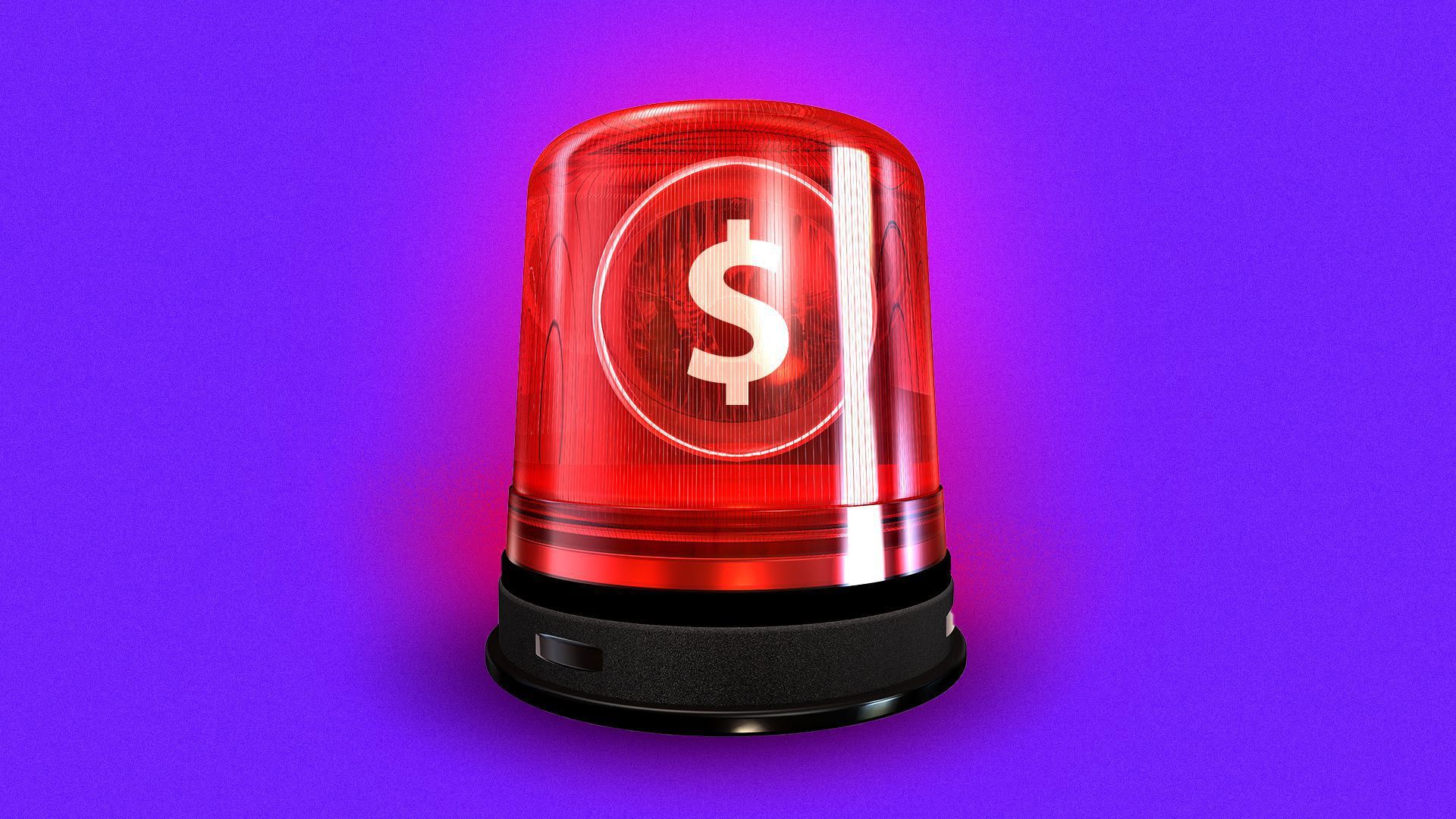 Red alarm with dollar sign