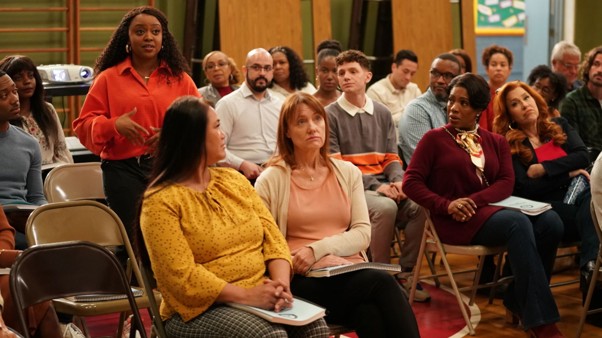 Shot from season 3 of ABC sitcom "Abbott Elementary "