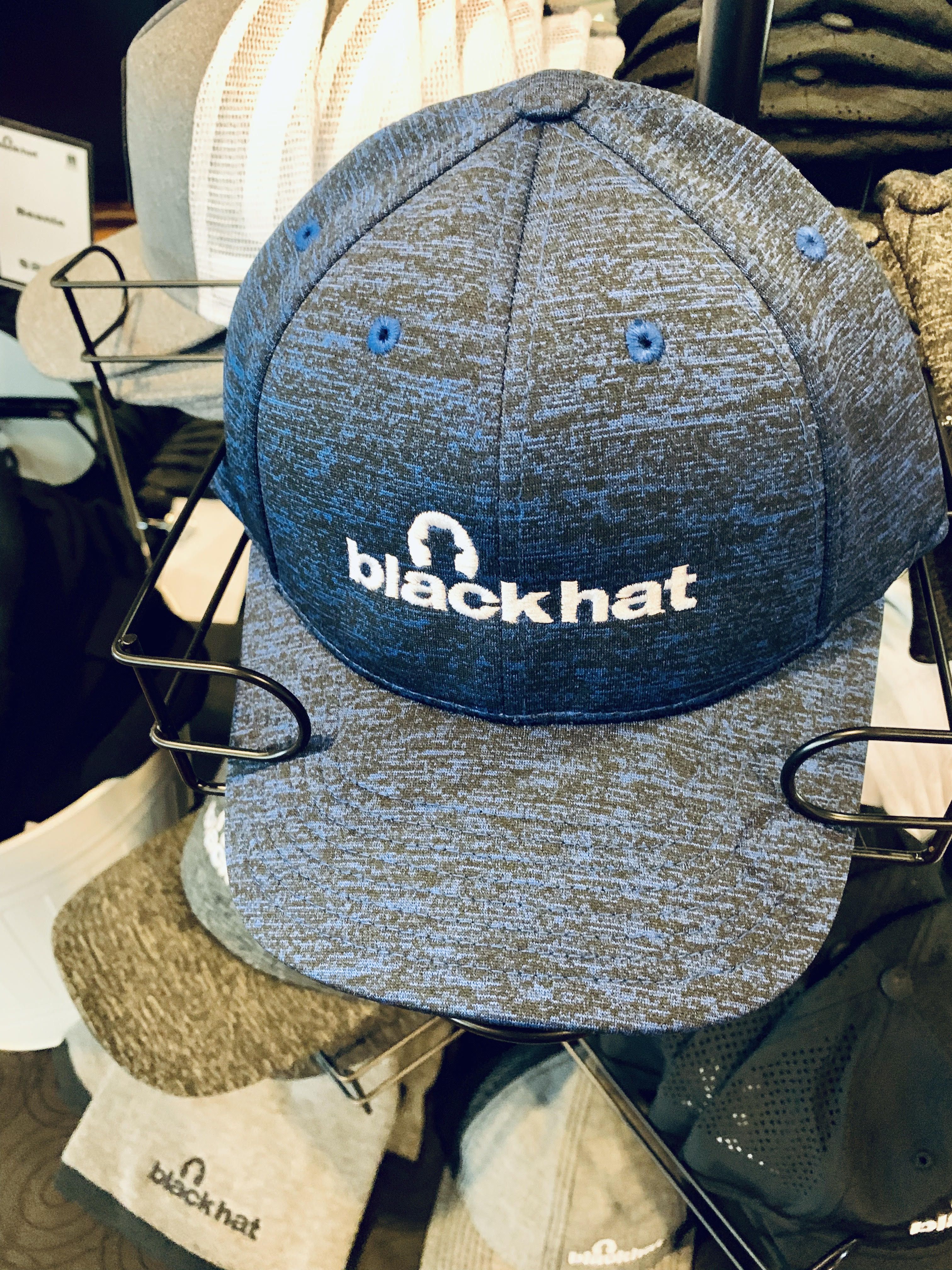 A blue hat that says Black Hat