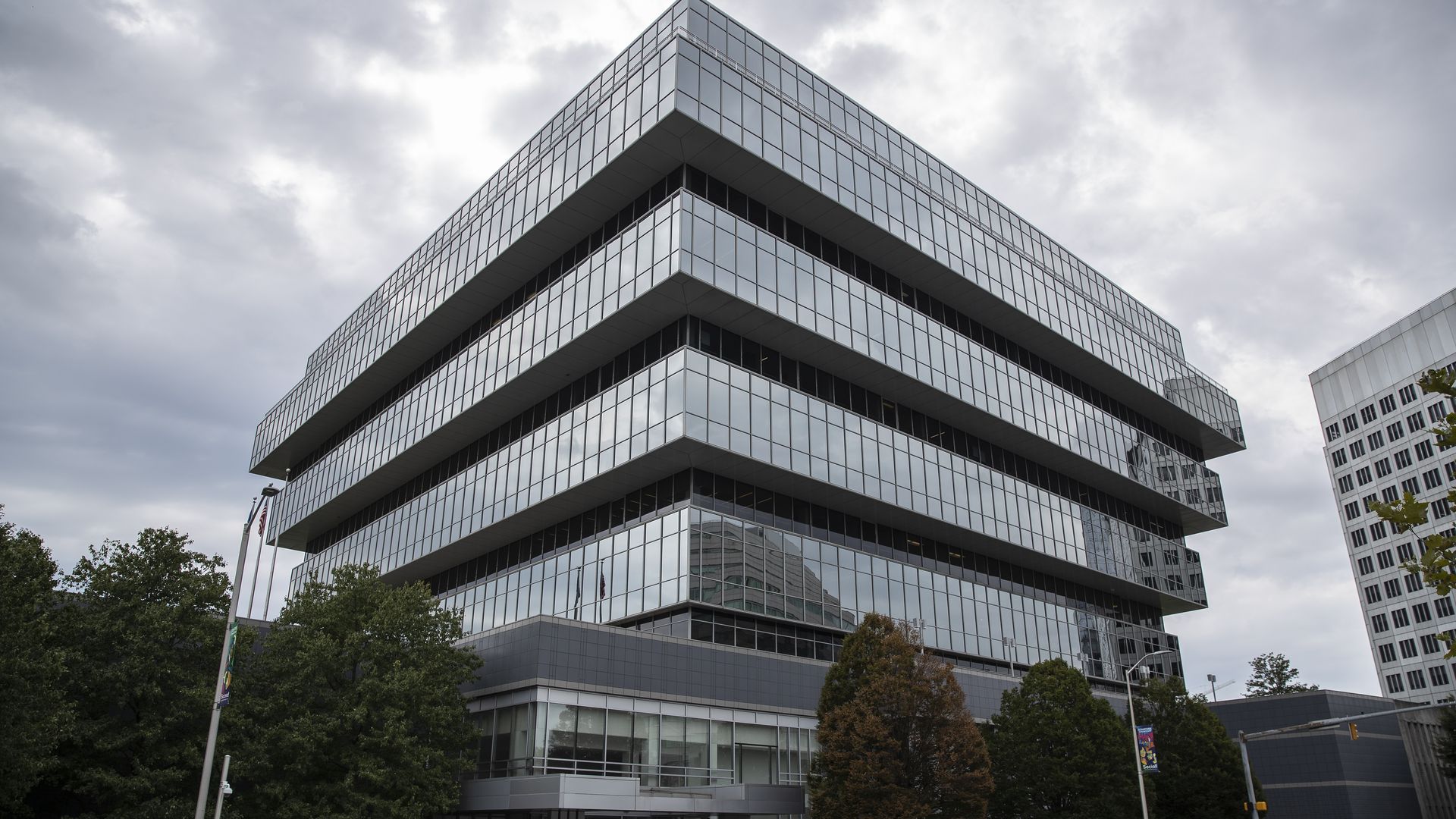 Pedestrians walk past Purdue Pharma LP headquarters stands in Stamford, Connecticut, U.S., on Monday, Sept. 16, 2019