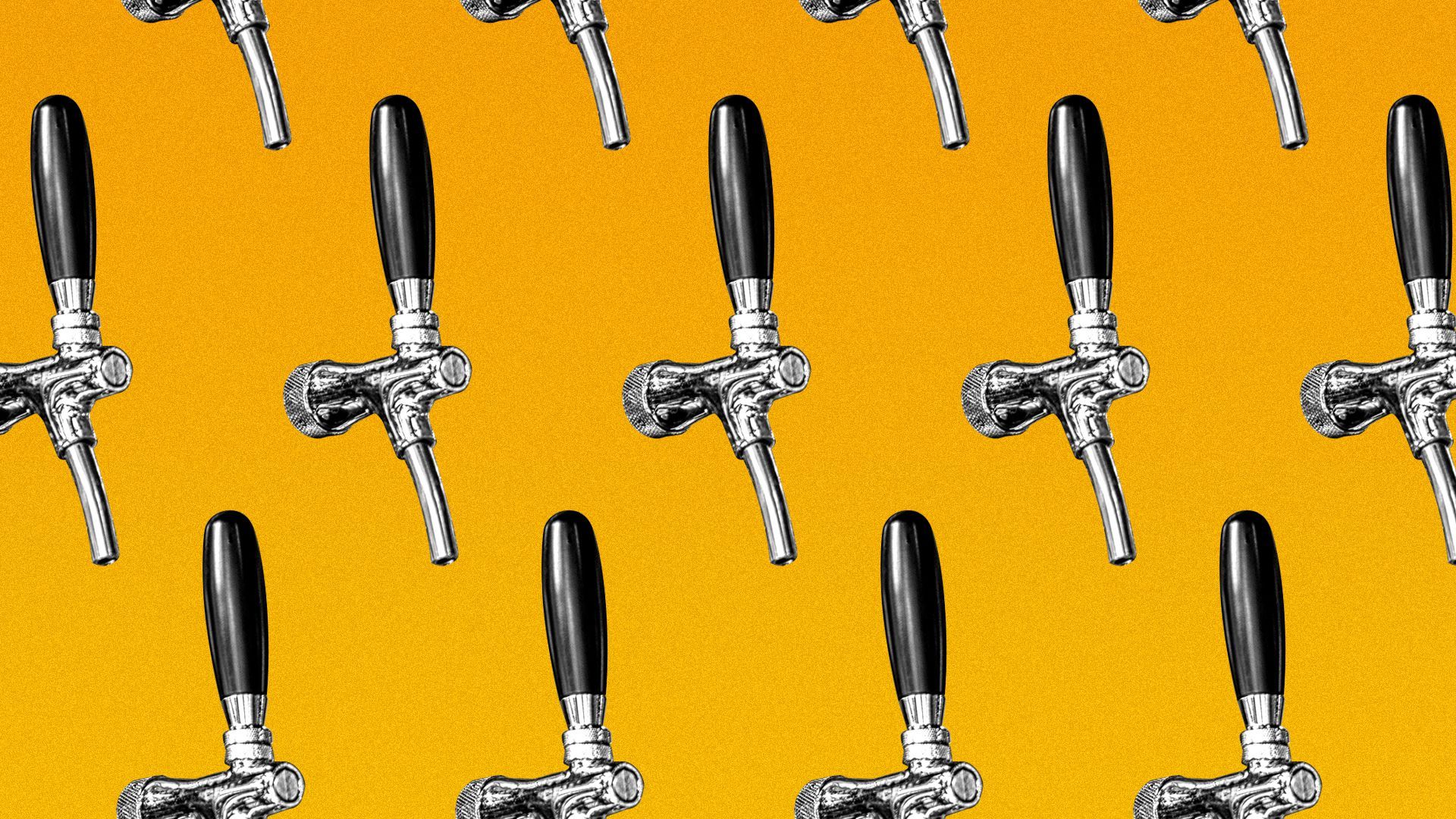 Illustration of a pattern of beer taps.