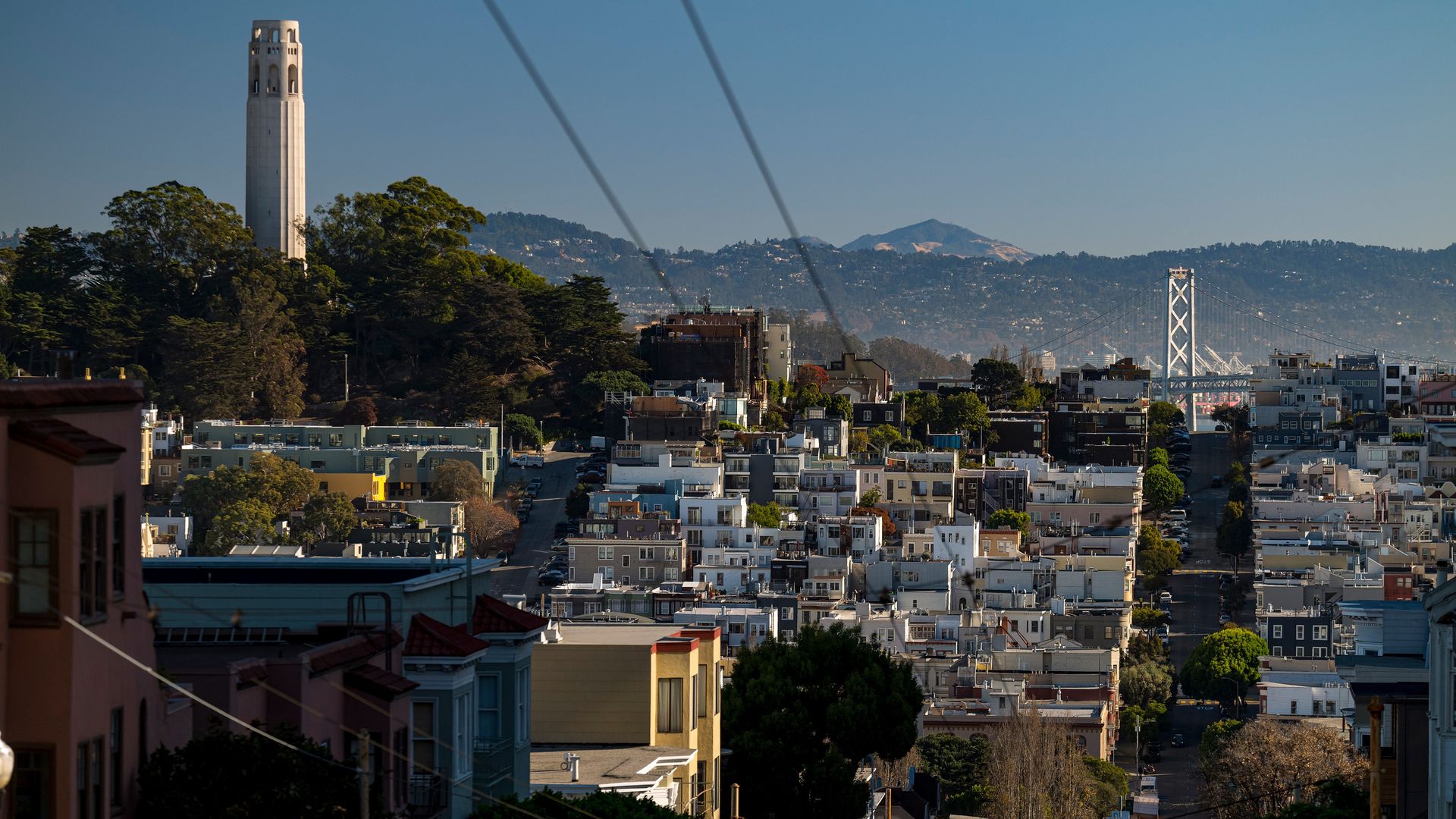 A view of the Oakland Bay Bridge from San Francisco